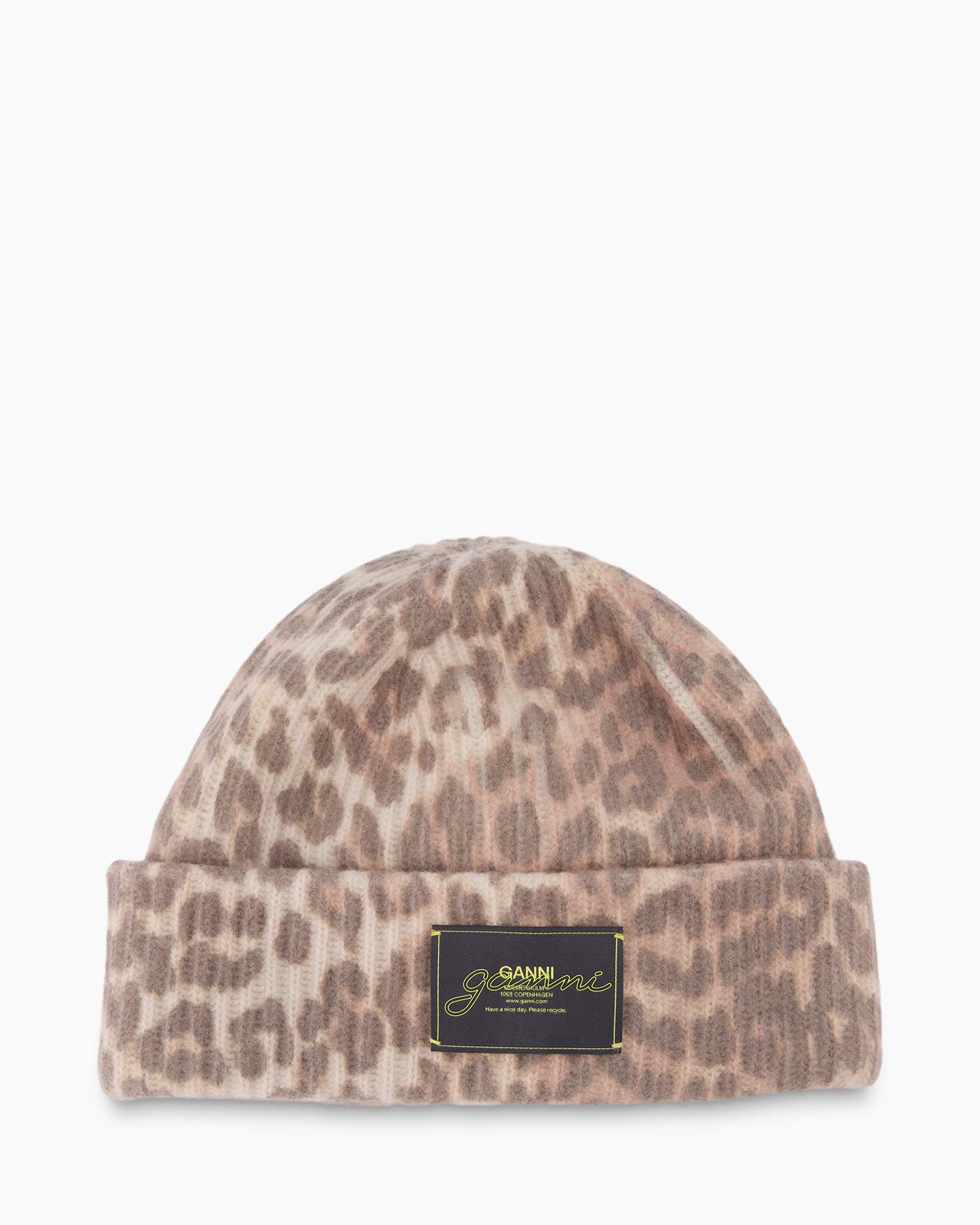Muts Graphic Wool Mix Printed Leopard Bruin
