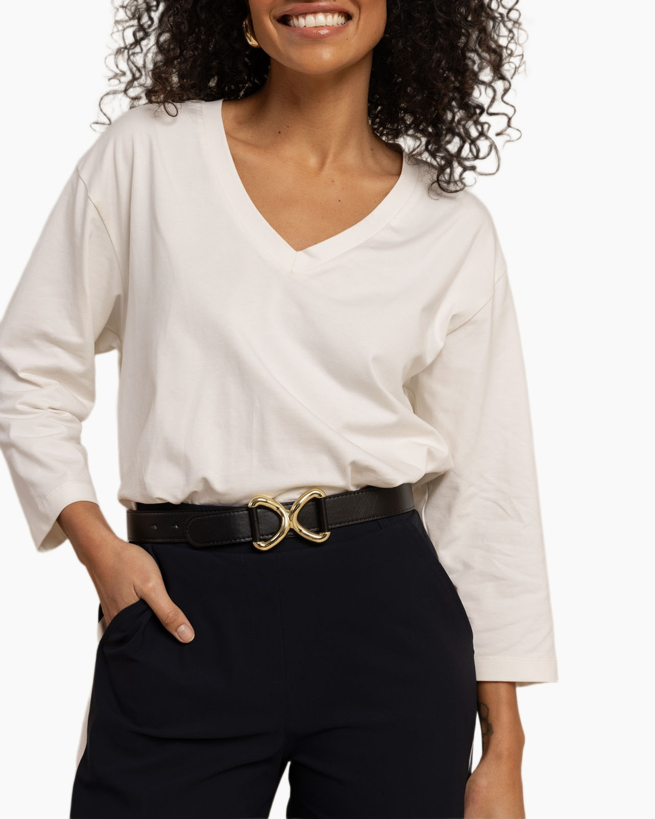 Blouse, Lange mouwen, Hemdje, Broeken, Riem