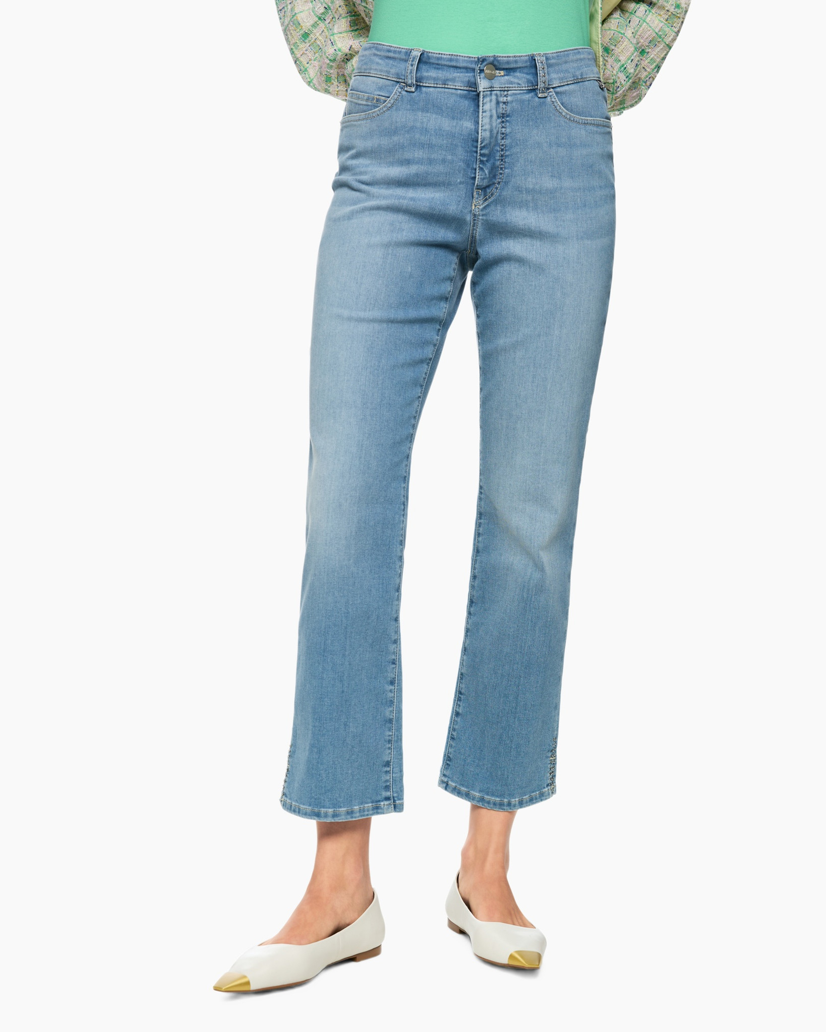 jeans, denim, straight leg, light wash, cropped