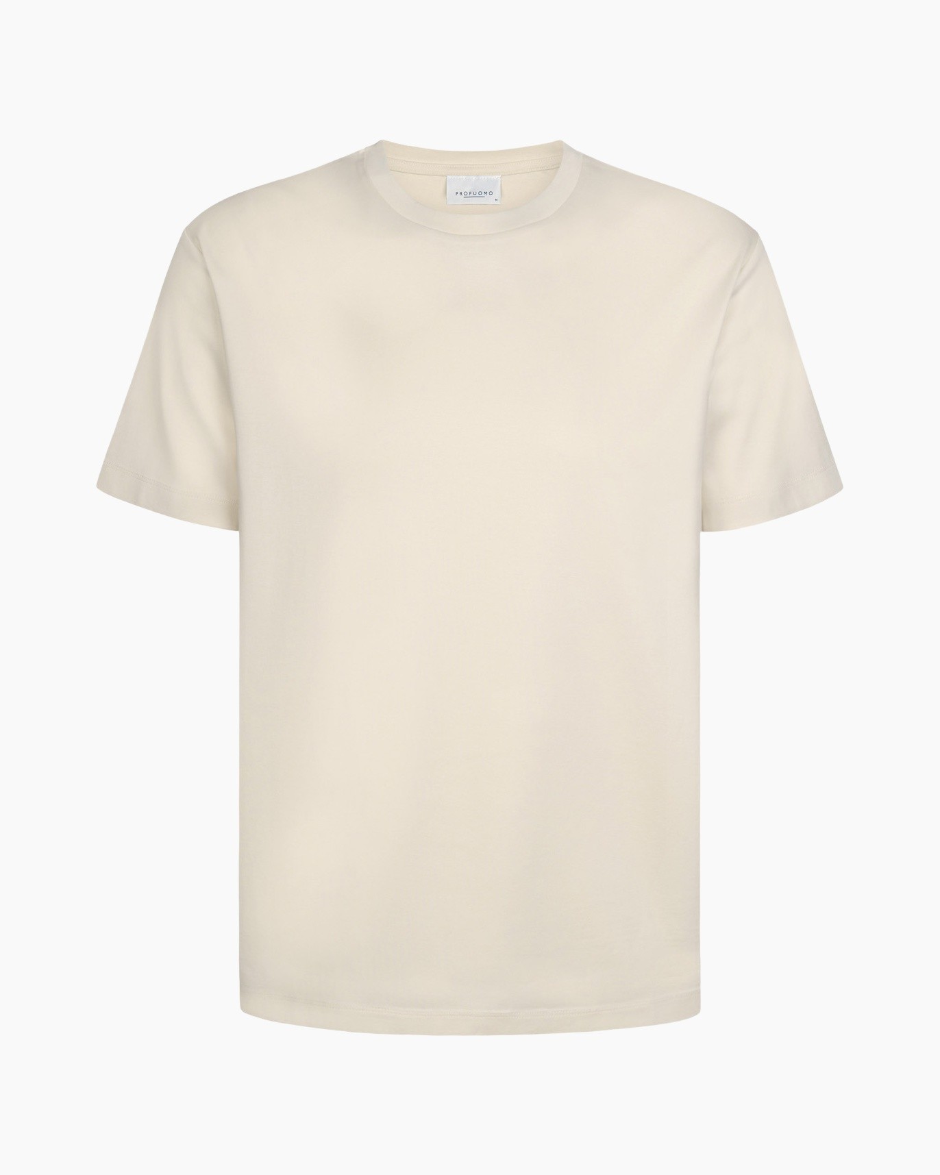 t-shirt, korte mouw, beige, ronde hals, effen