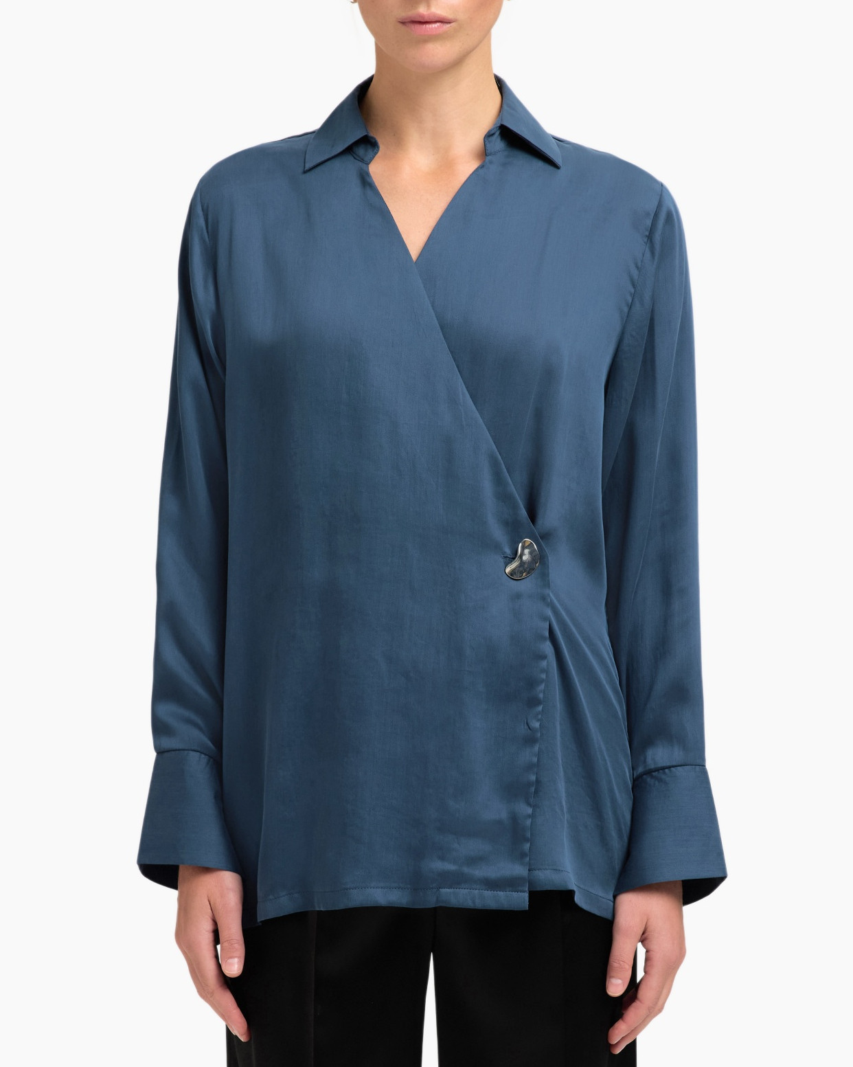 Top Jolly Ls Wrap Top B Blauw
