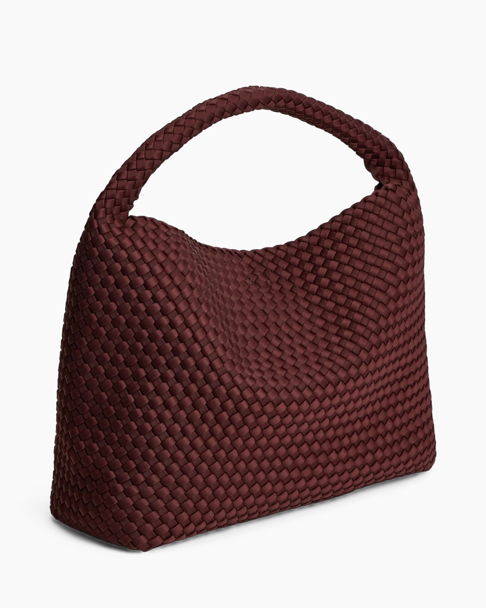 handtas, gewoven, maroon, tasje