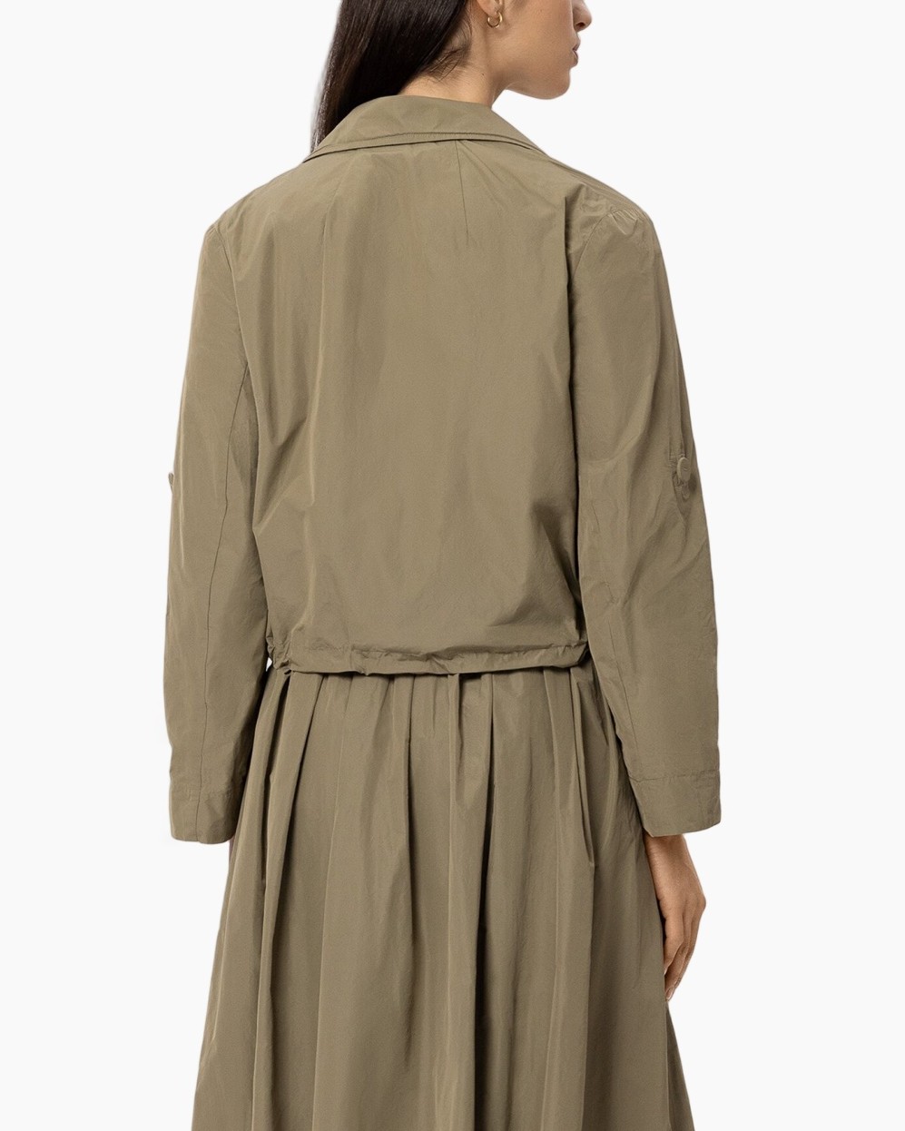 trench, jas, khaki, lange mouw, riempje/tailleband