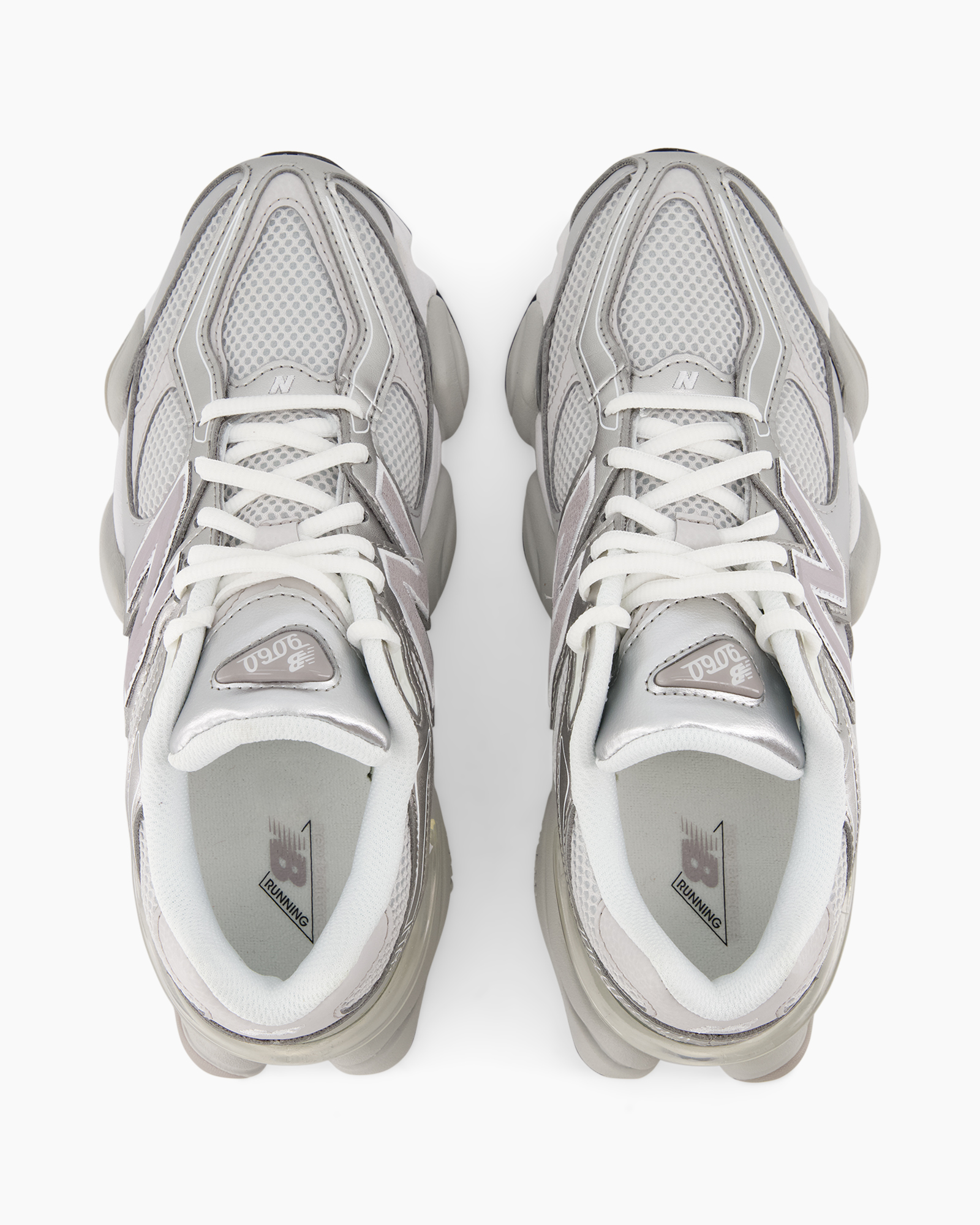 hardloopschoenen, sneakers, mesh, wit/grijs, veters