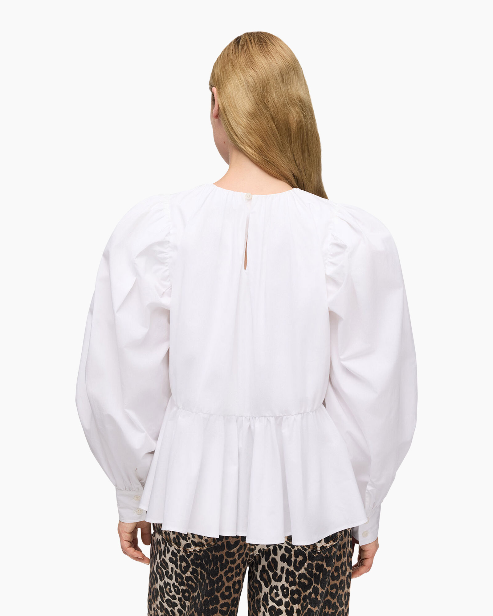 blouse, wit, peplum, pofmouwen, los_fit