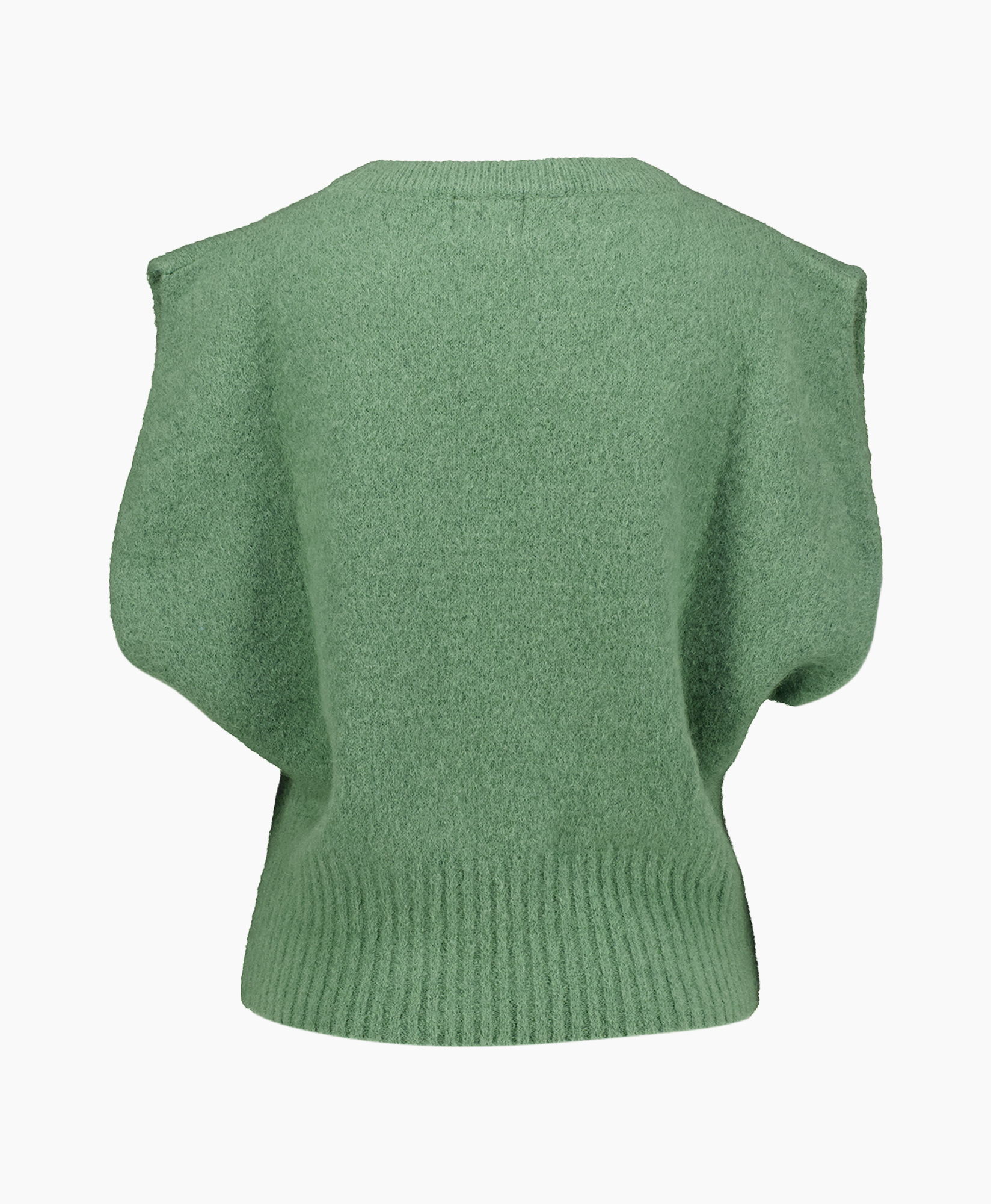 trui, pullover, groen, breiwerk, geribbelde zoom