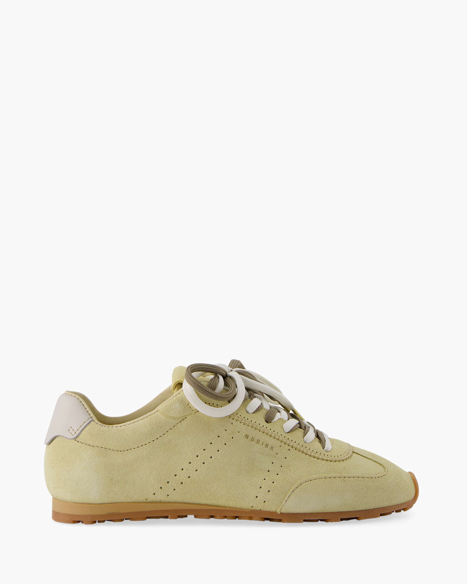 sneaker, suede, beige, lace-up, gum sole
