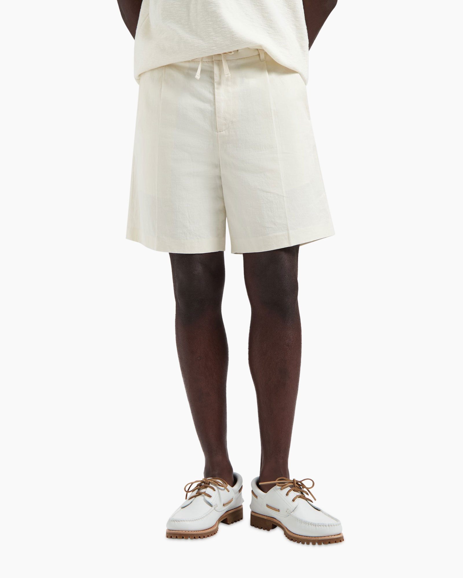 Korte Broek Cotton Linen Off White