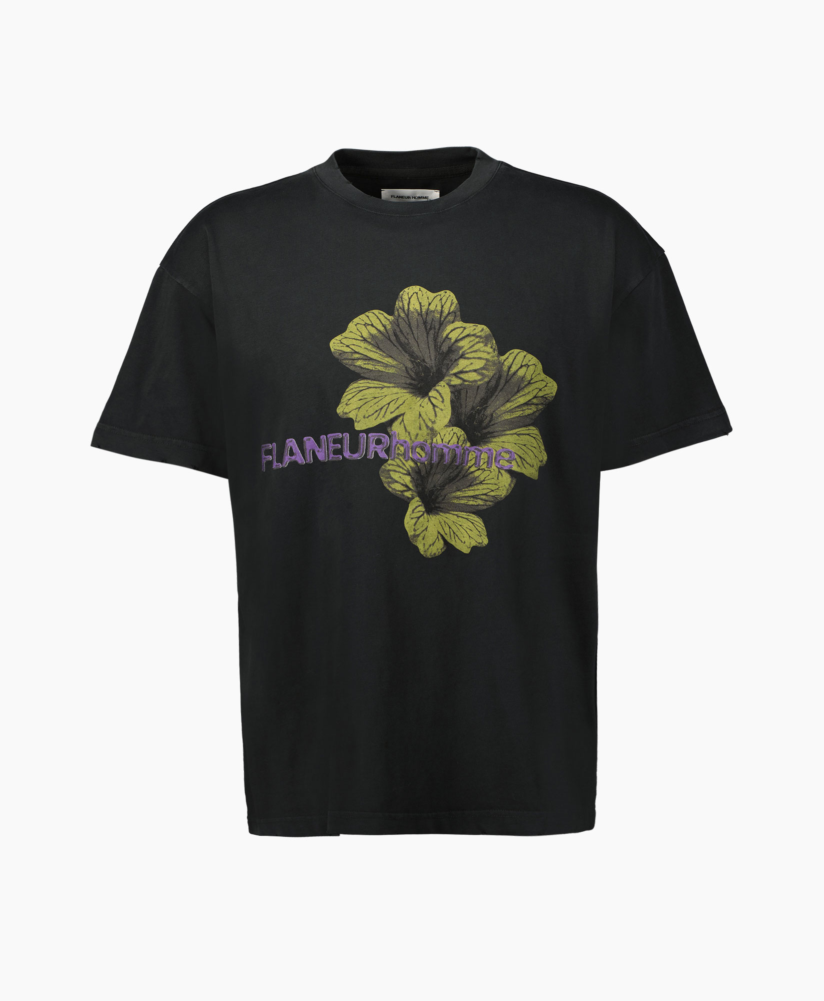 Flaneur Homme T-shirt Korte Mouw Flaneur Flower T- Zwart