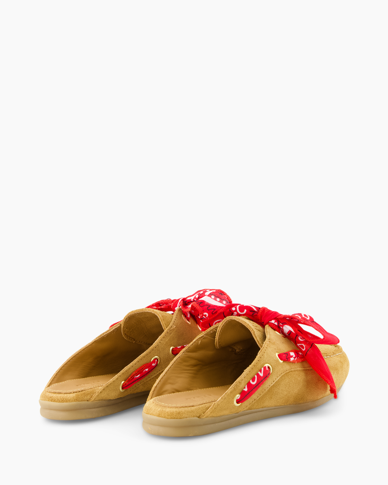 pantoffels, moccasin, tans, rode band, casual