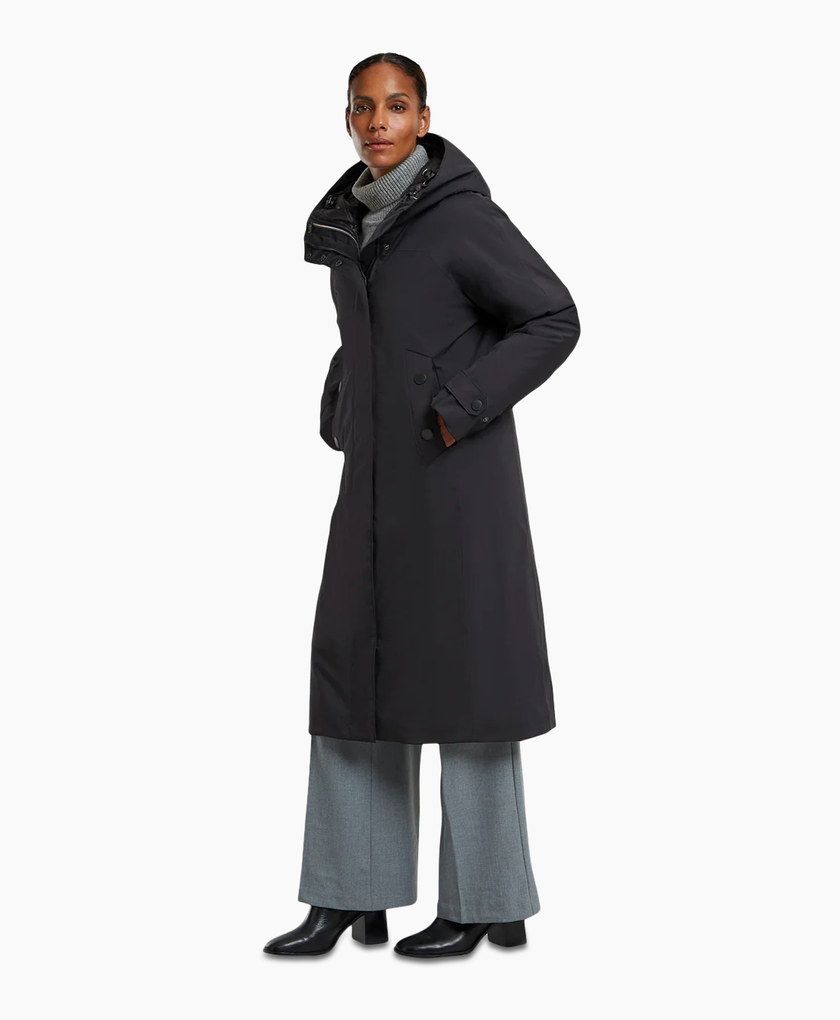 Gewatteerde Jas Enite Rainwear Coat Zwart dessin