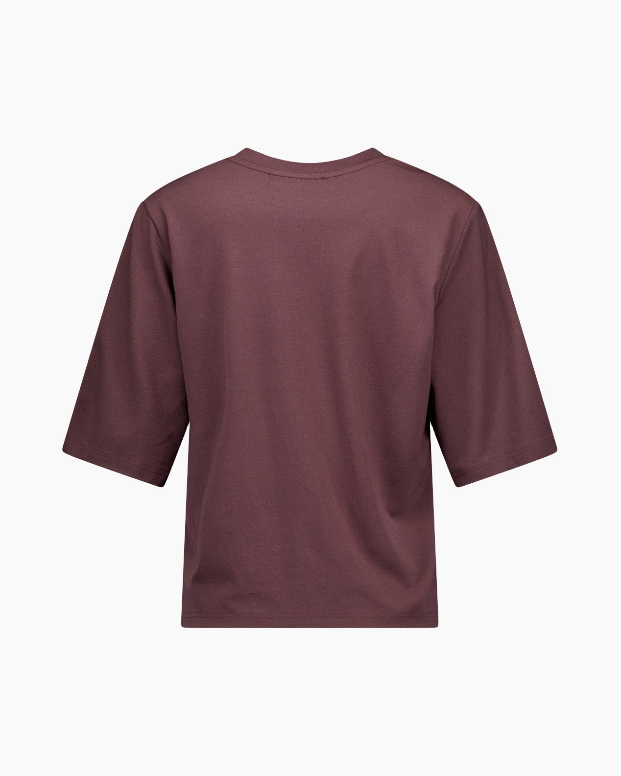 t-shirt, korte mouwen, crewnek, effen kleur, maroon