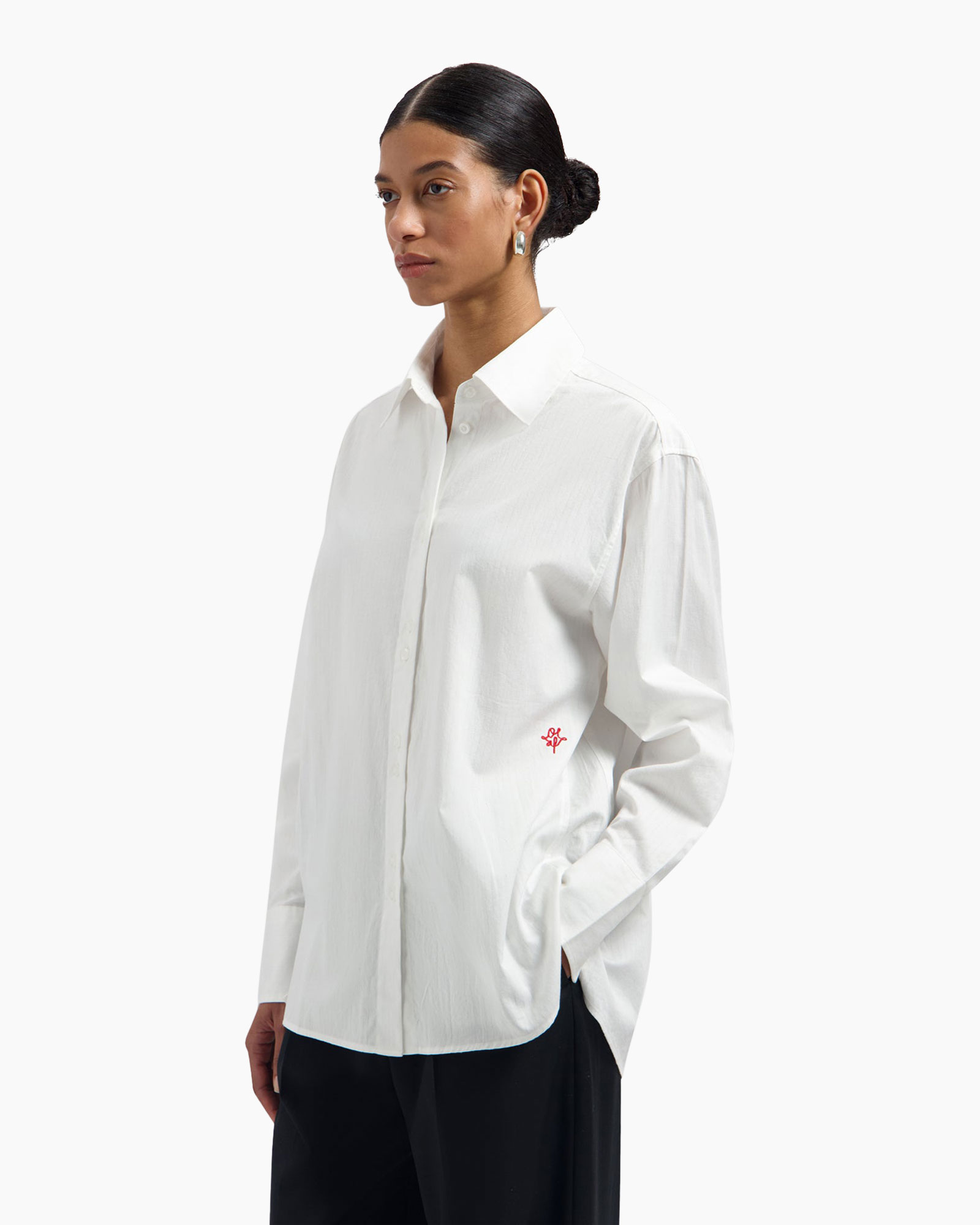 hemd, wit shirt, knopen shirt, kraag shirt, lange mouw