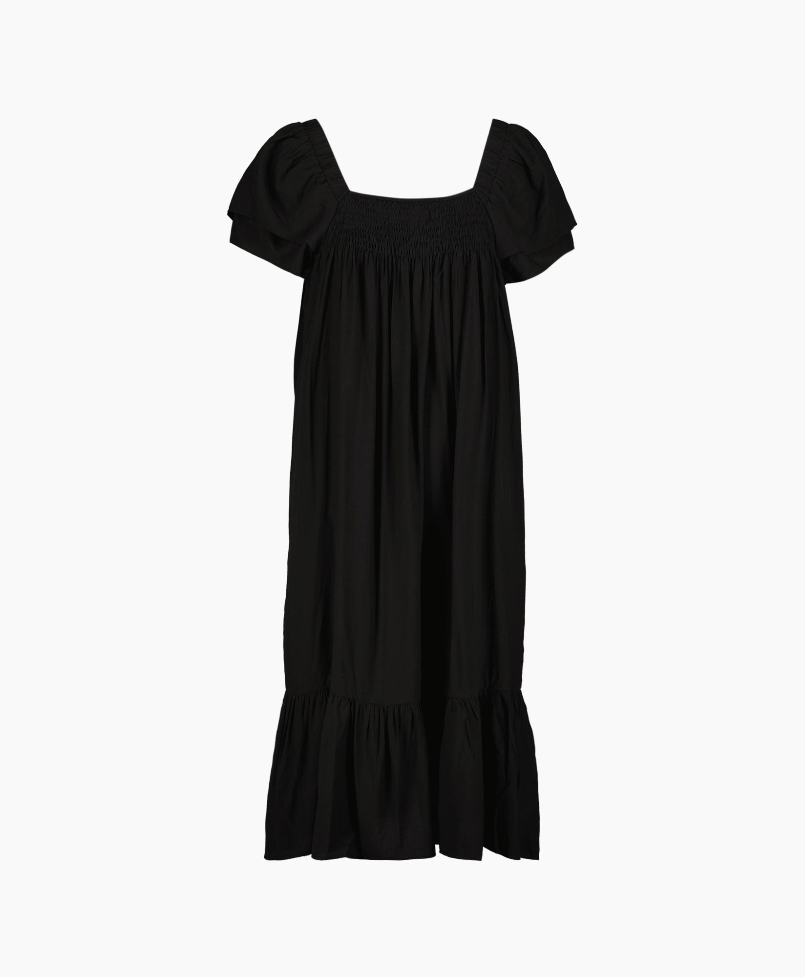 Mini Jurk Sunrise Crop Smock Front Zwart