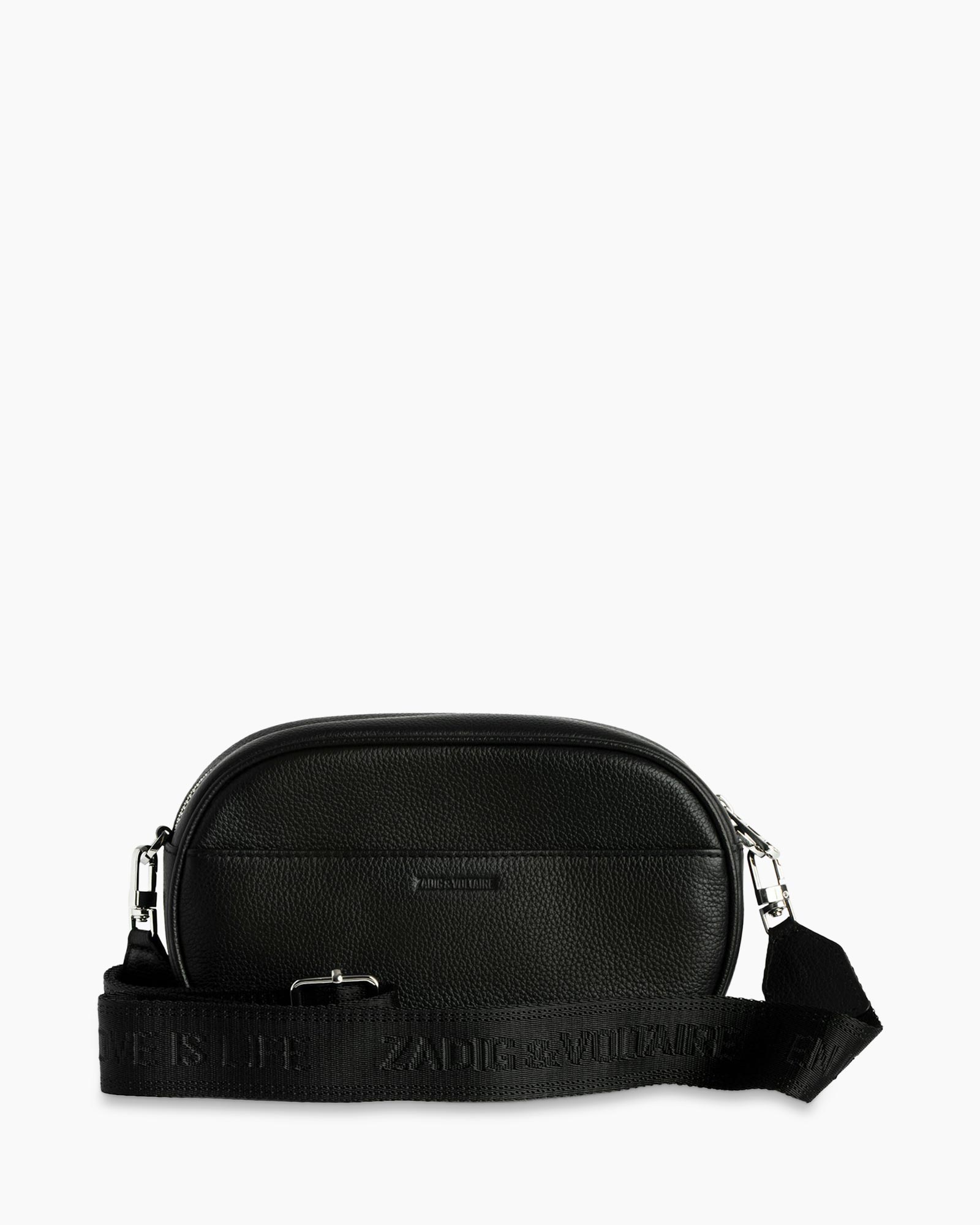Crossbody Tas Rock With You Grained Leather Zwart