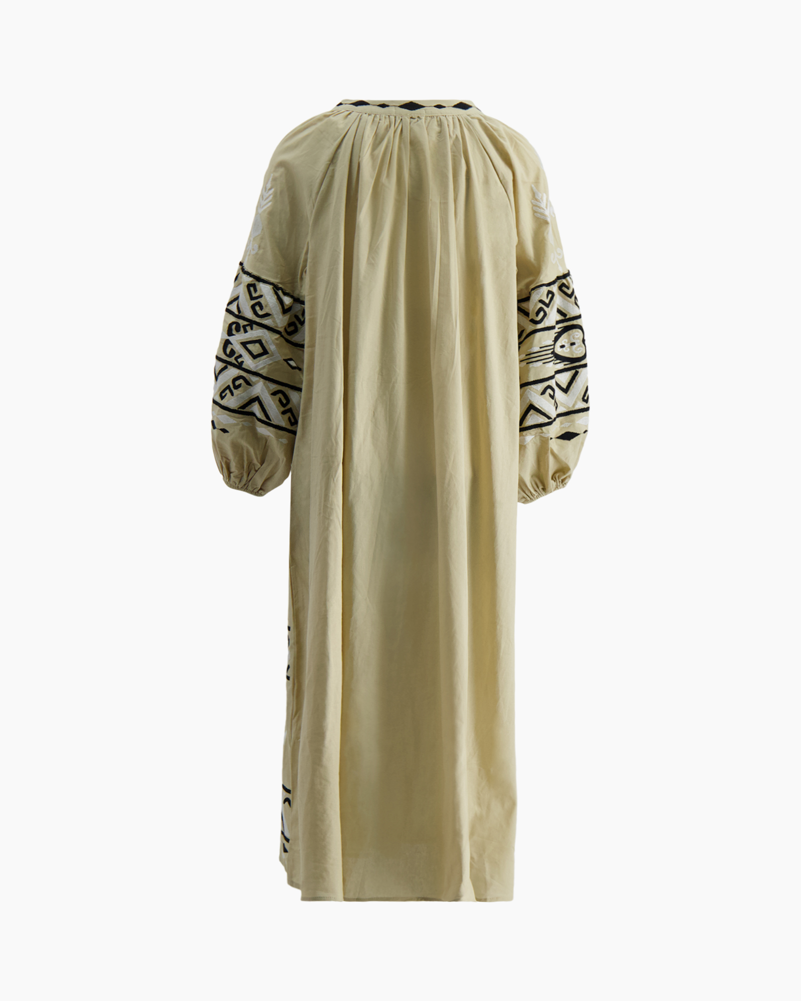 caftan, embroidery, beige, long, loose fit