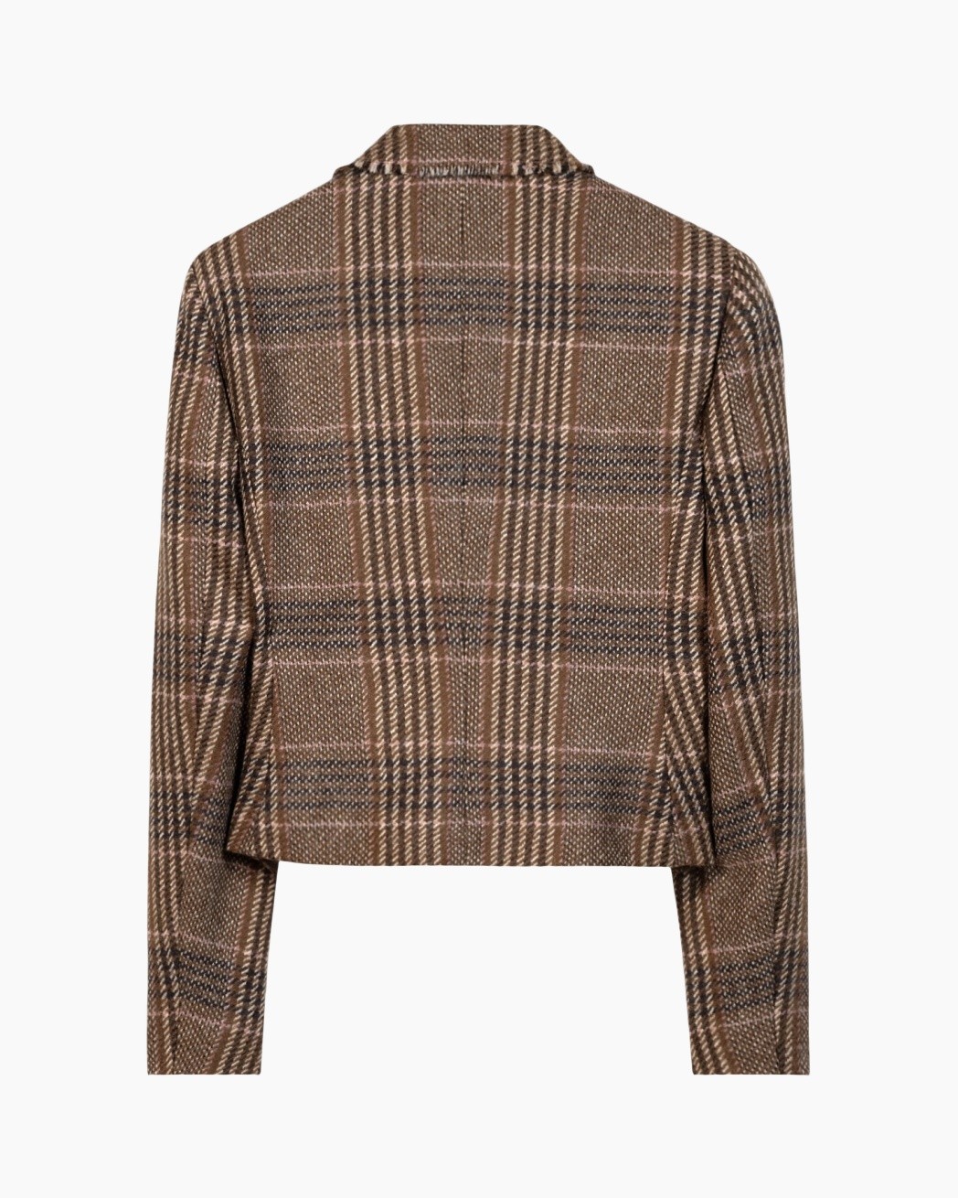 tartan, geruit, bruin, jak, jacket