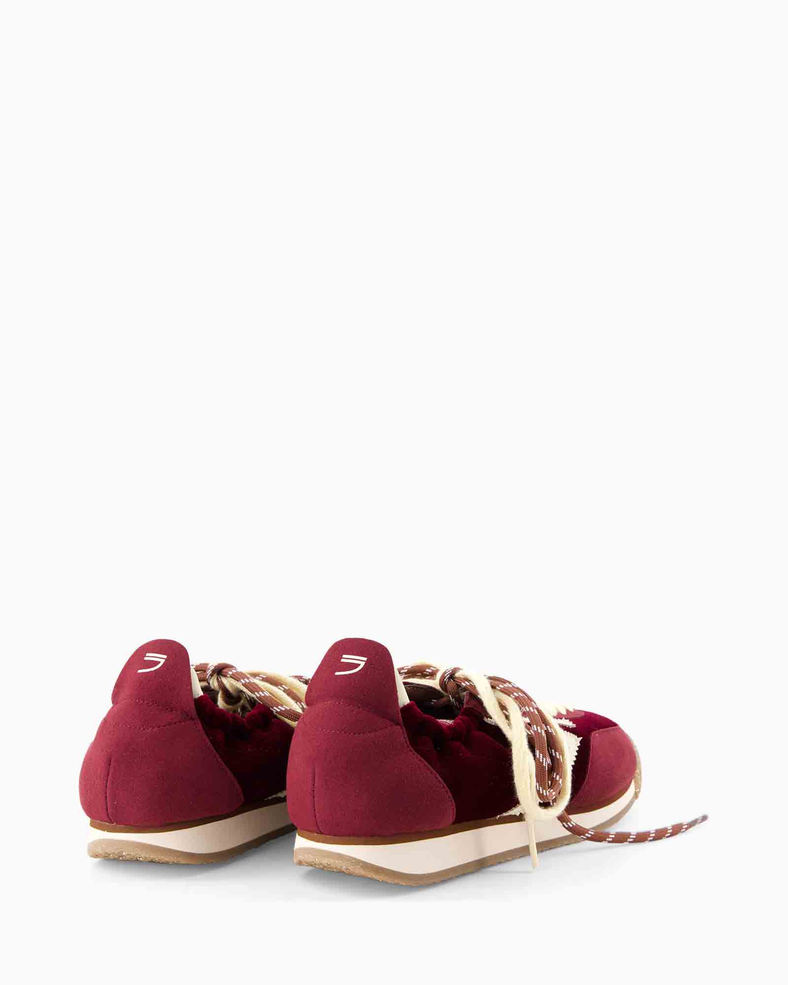schoenen, sneakers, burgundy, velvet, veters