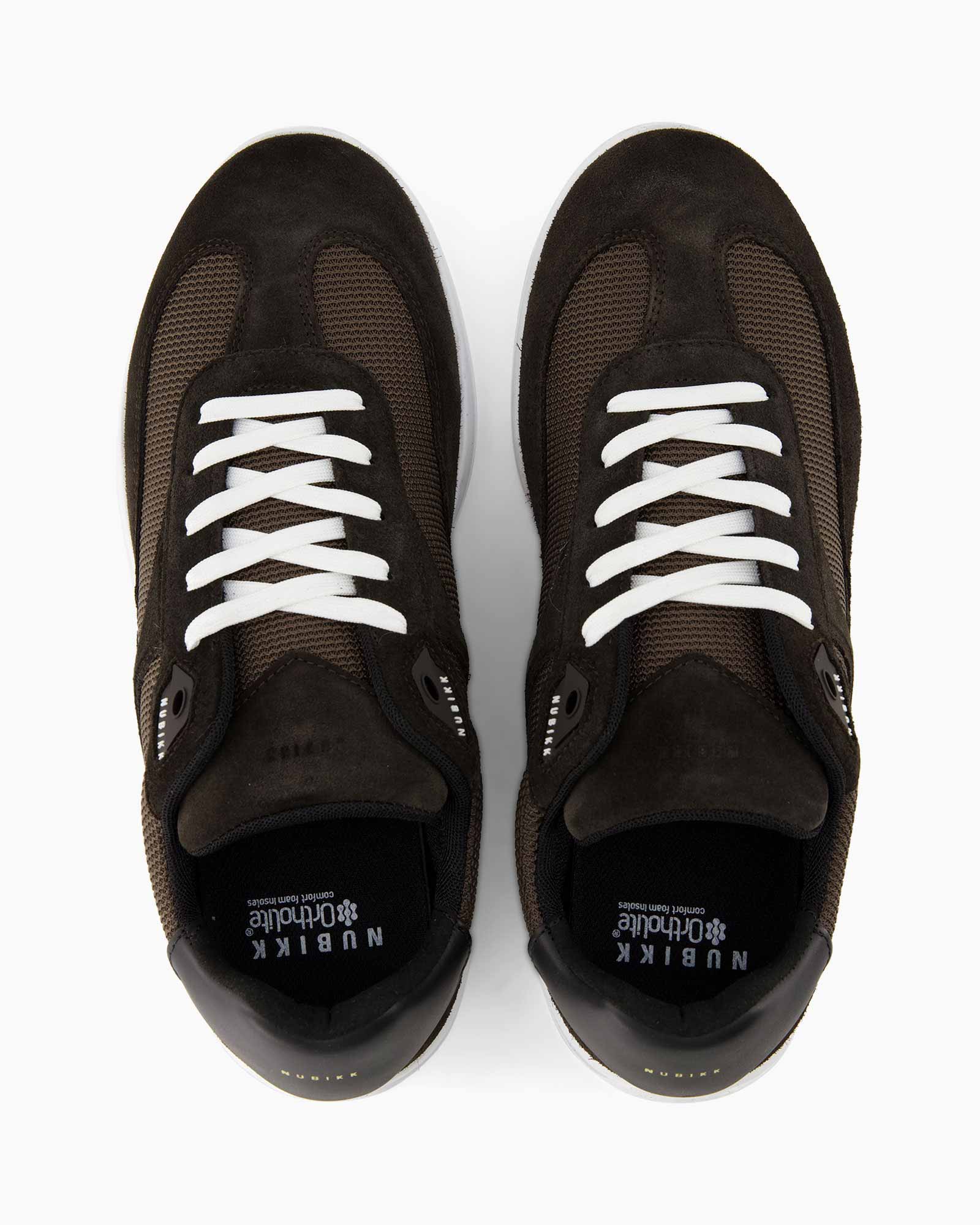 sneakers, bruin, gaasmesh, veterschoenen, laag-tops