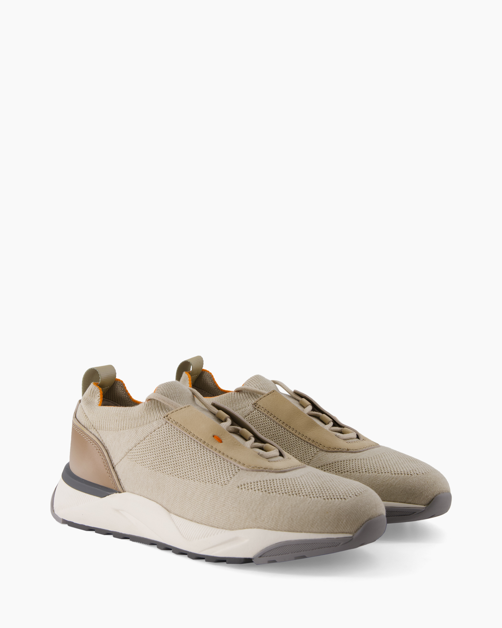 sneakers, mesh, beige, athletic, veterschoenen