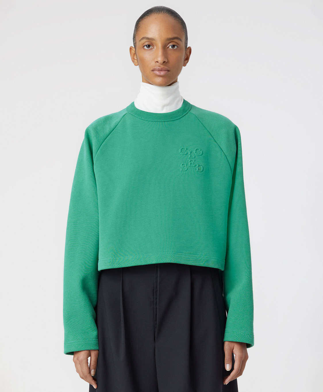 Closed Pullover Crew Neck Long Sleeve Groen