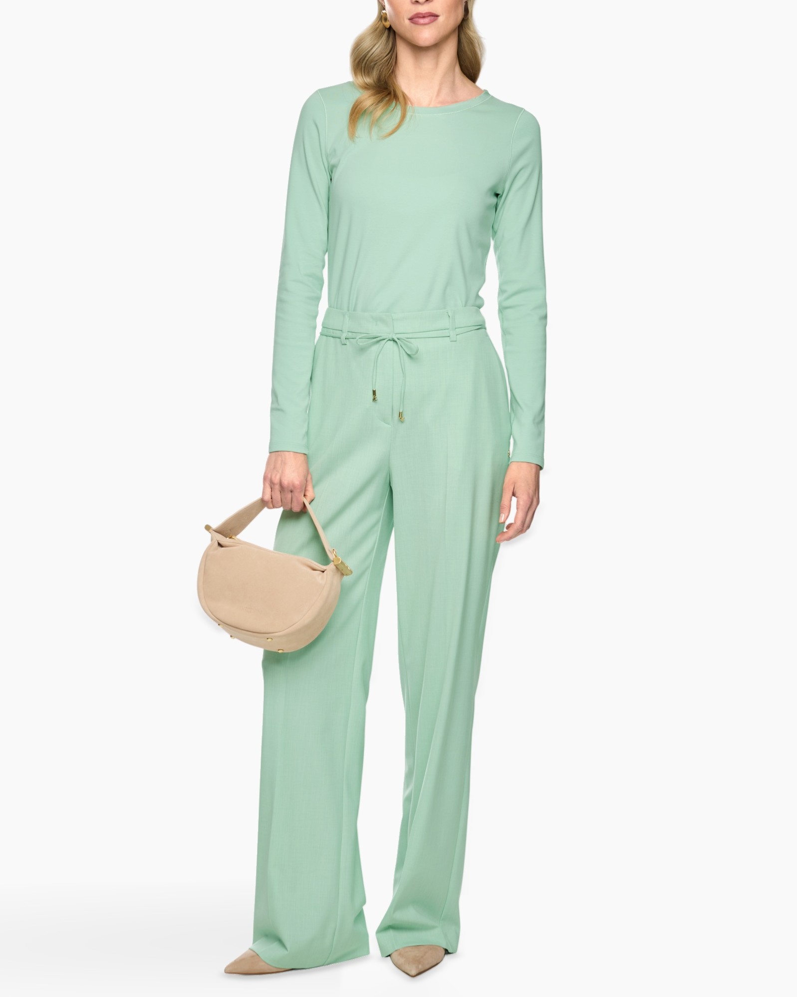 jumpsuit, romper, pantsuit, mint groen, riem