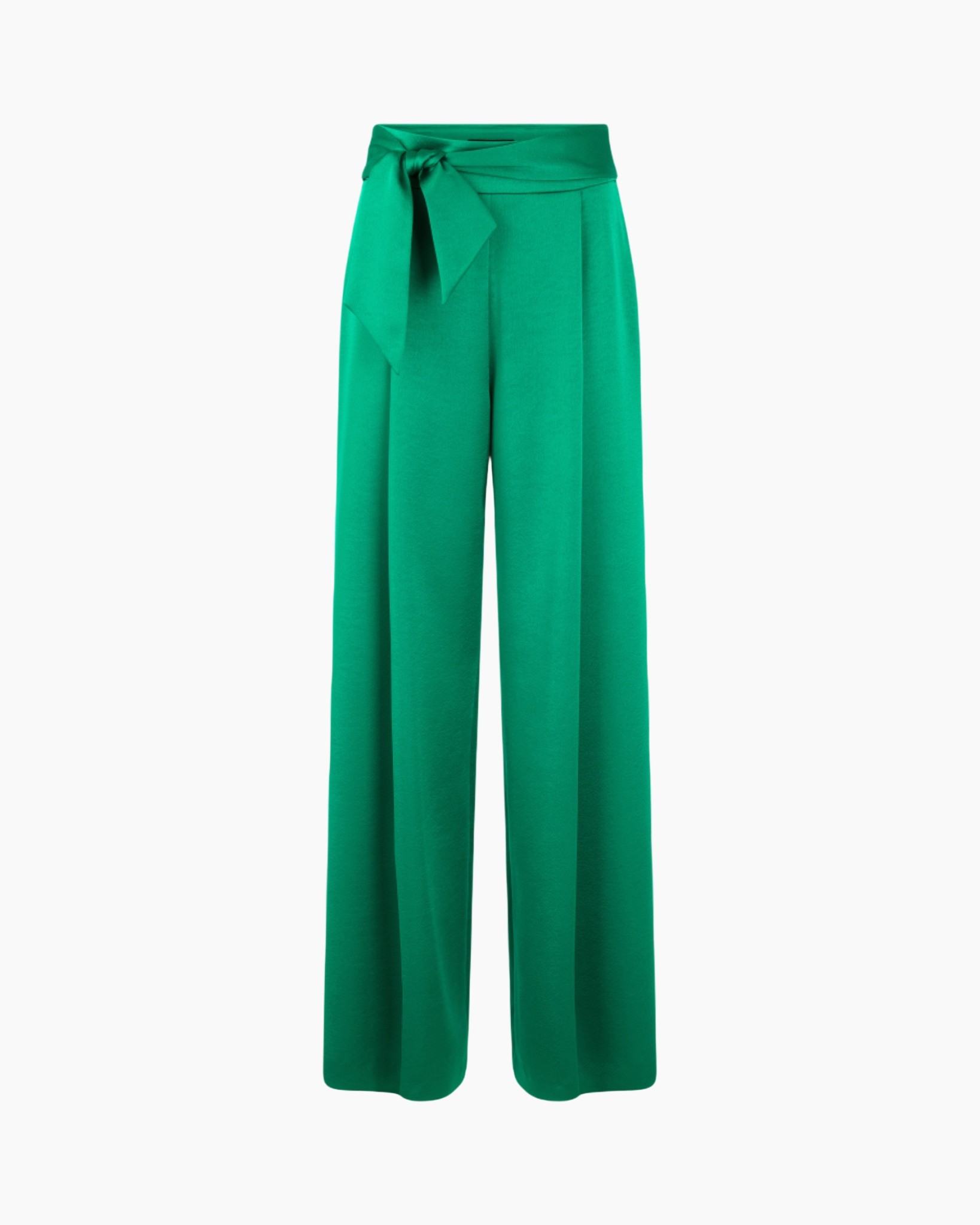 wijd, palazzo, groen, hoog-taille, riem