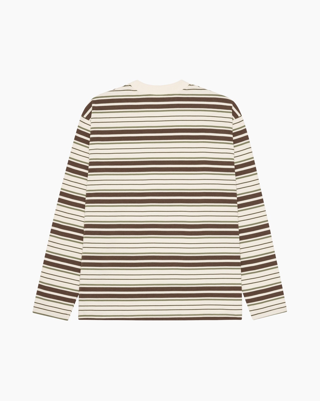 gebreide trui met strepen, lange mouwen, rond hals, beige bruin, gebreide top