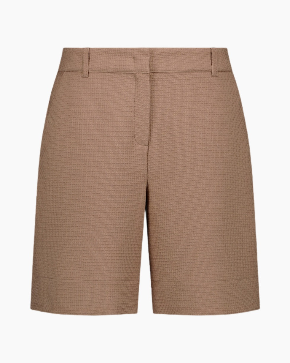 shorts, beige, weefsel, hoog taille, middellang