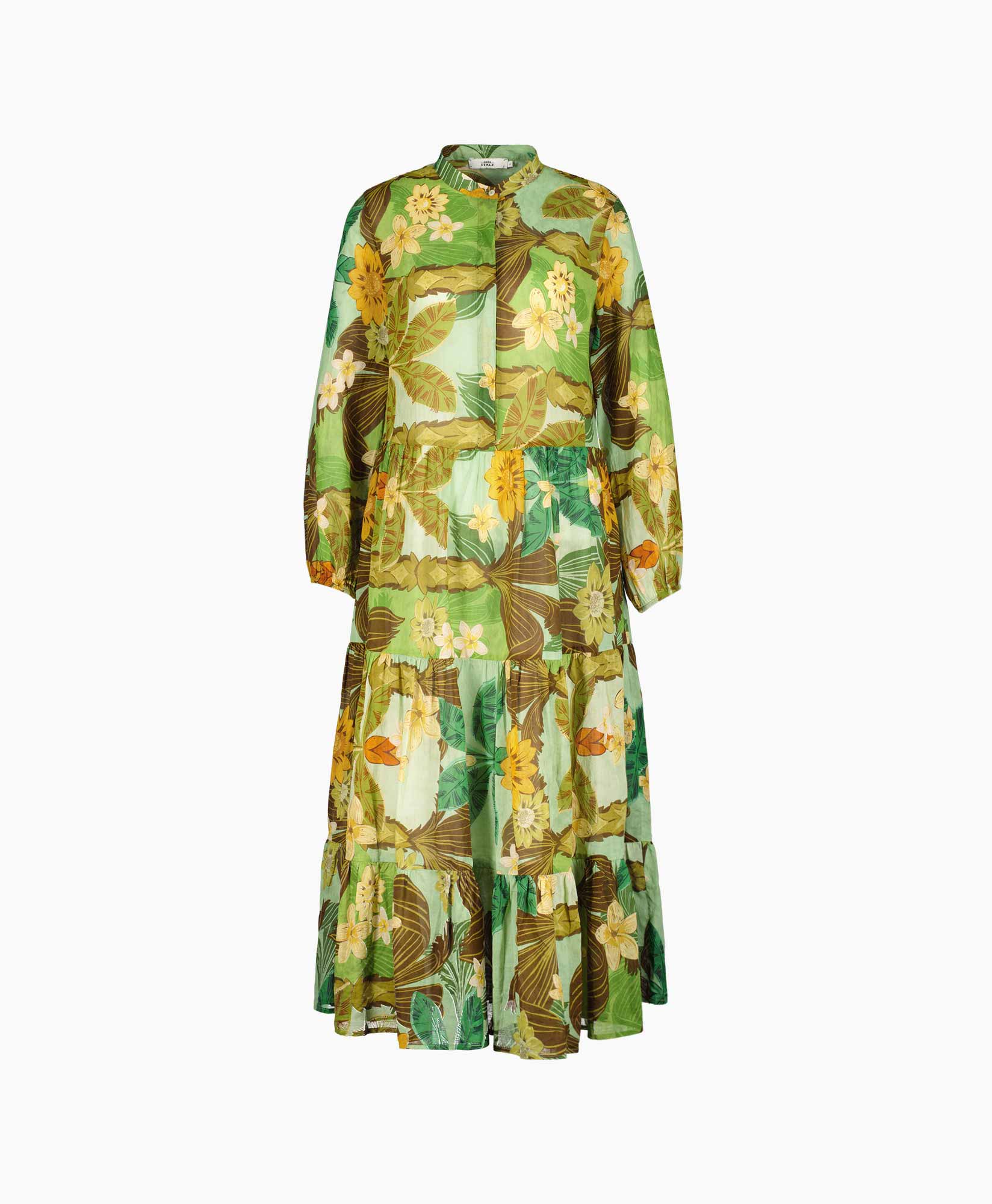 0039 Italy Maxi Jurk Milalonglining212 Groen dessin