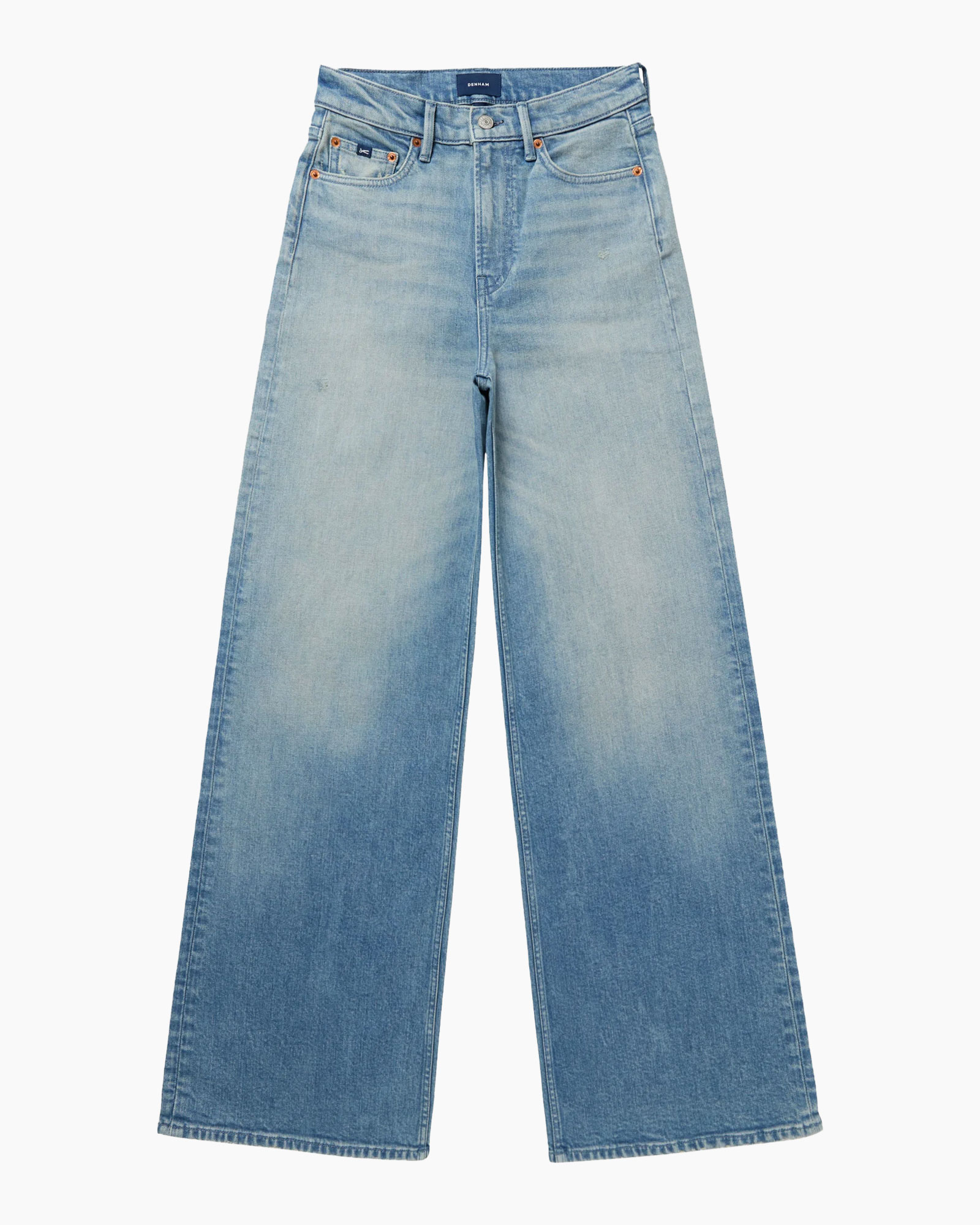 spijkerbroek, wijdere pasvorm, lichtgewassen, denim, broek