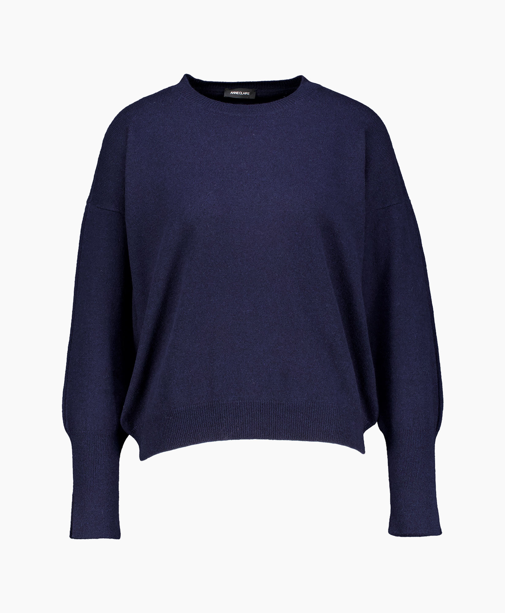 Gebreide Trui Ronde Hals Donker Blauw