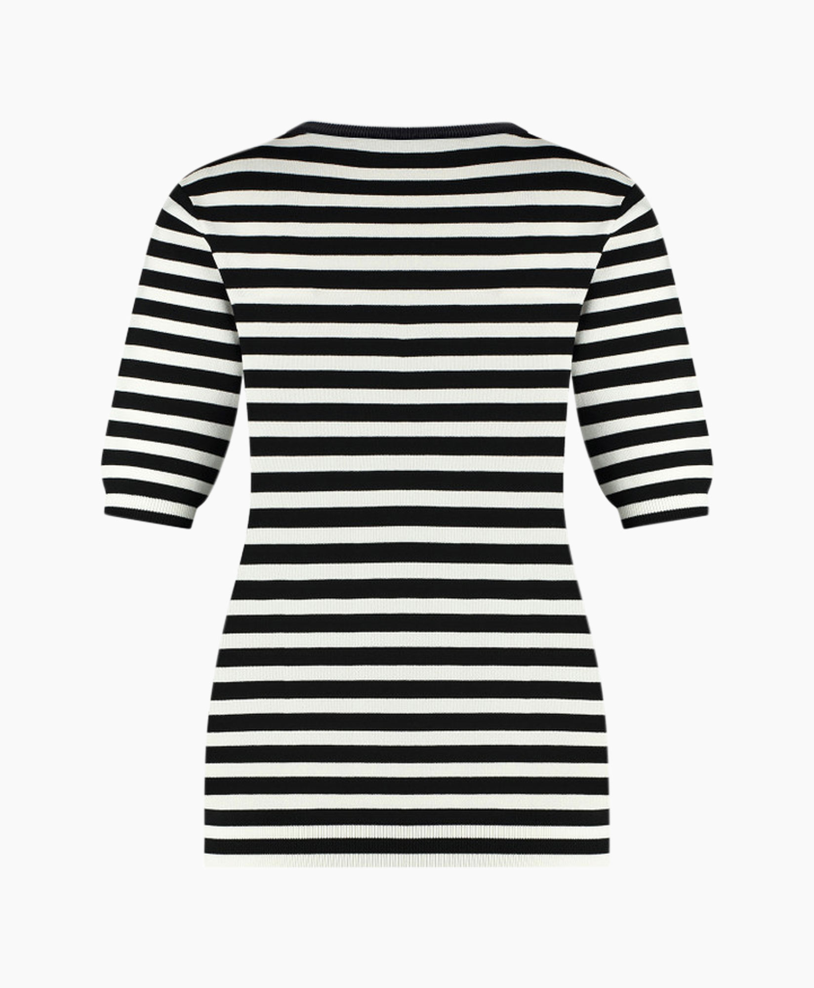 Pullover Luna Stripe Short Slv Zwart dessin