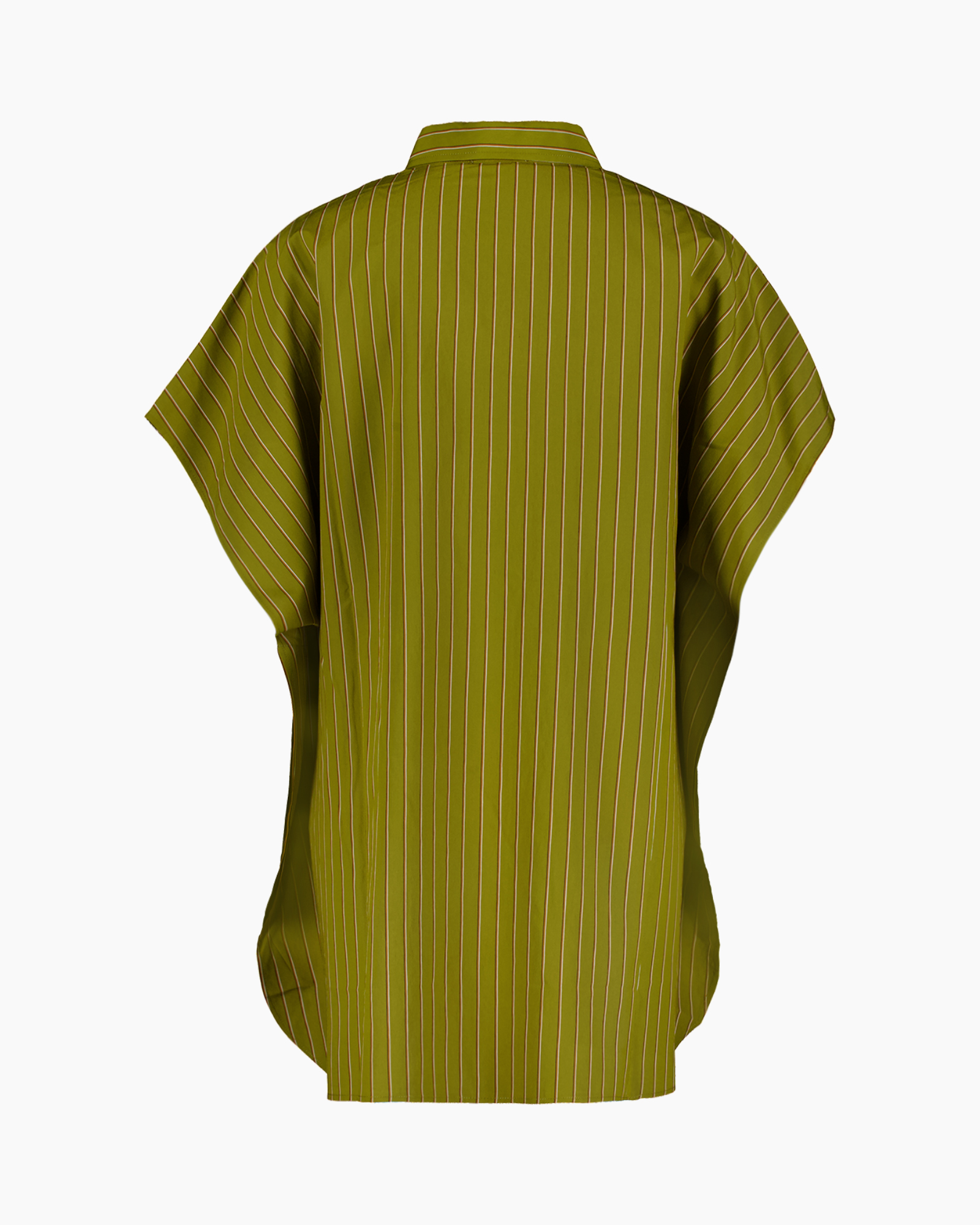 hemd, gestreept, knopen-down, olijfgroen, korte mouw