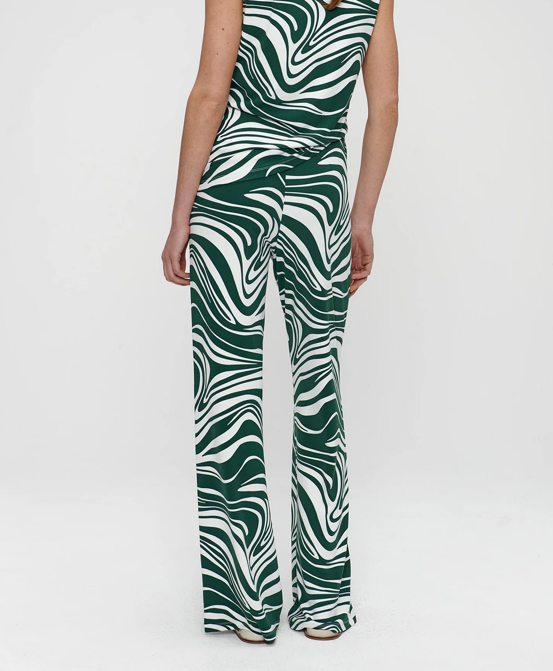 Trvl Drss Flared Broek 05-t1073-45x Groen dessin
