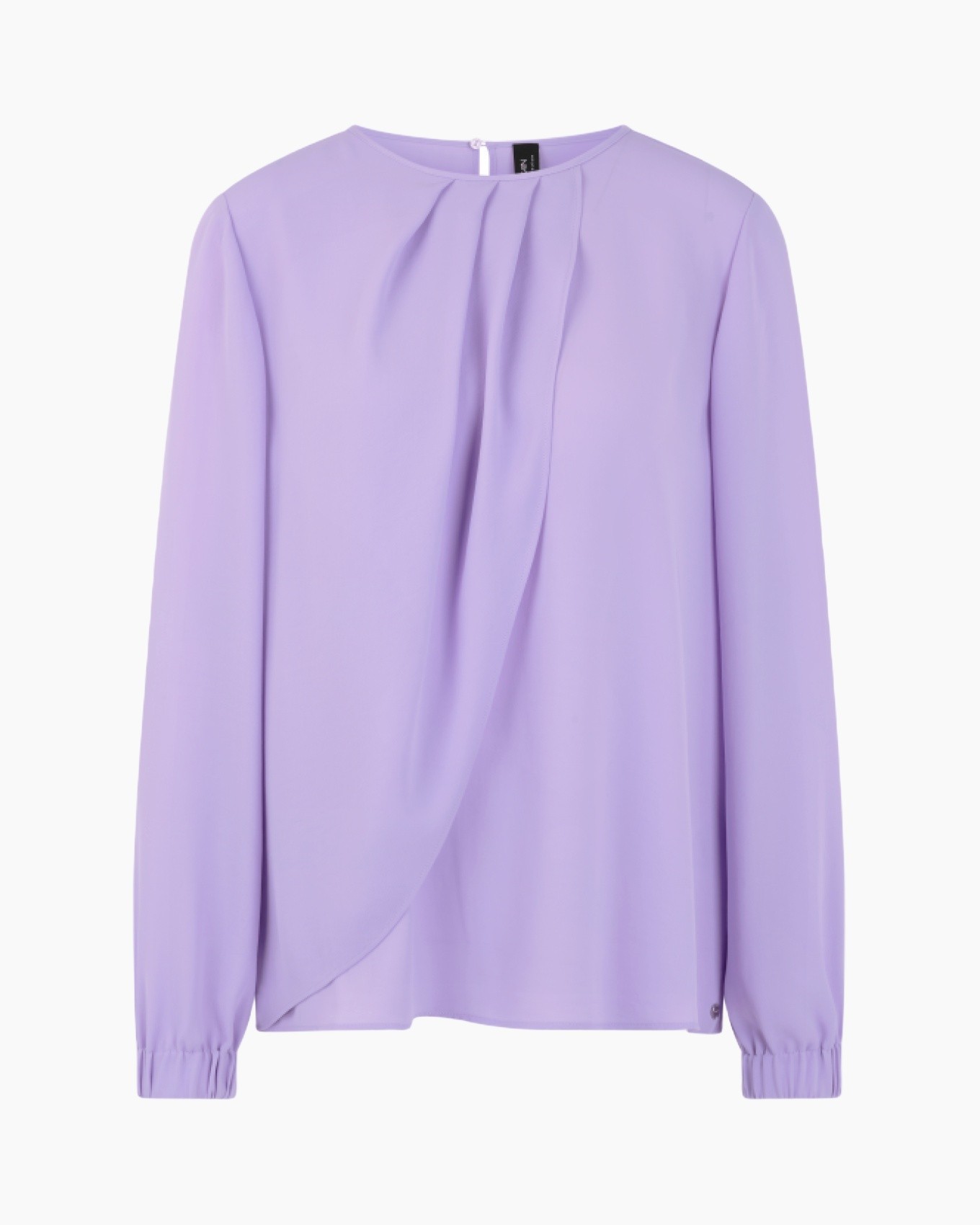 blouse, lange mouw, lila, wrap, crepe