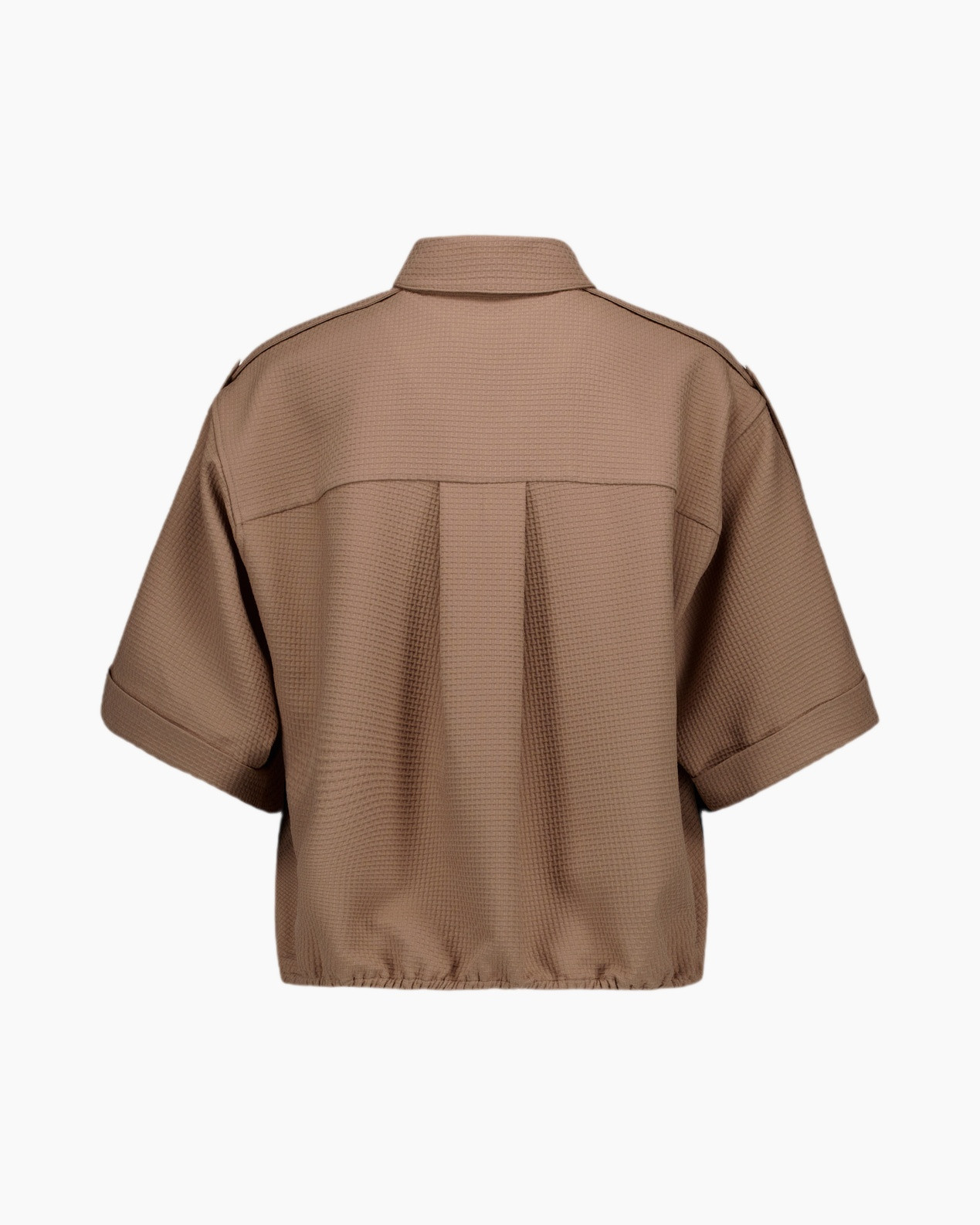 hemd, korte mouw, knopsluiting, zak, beige