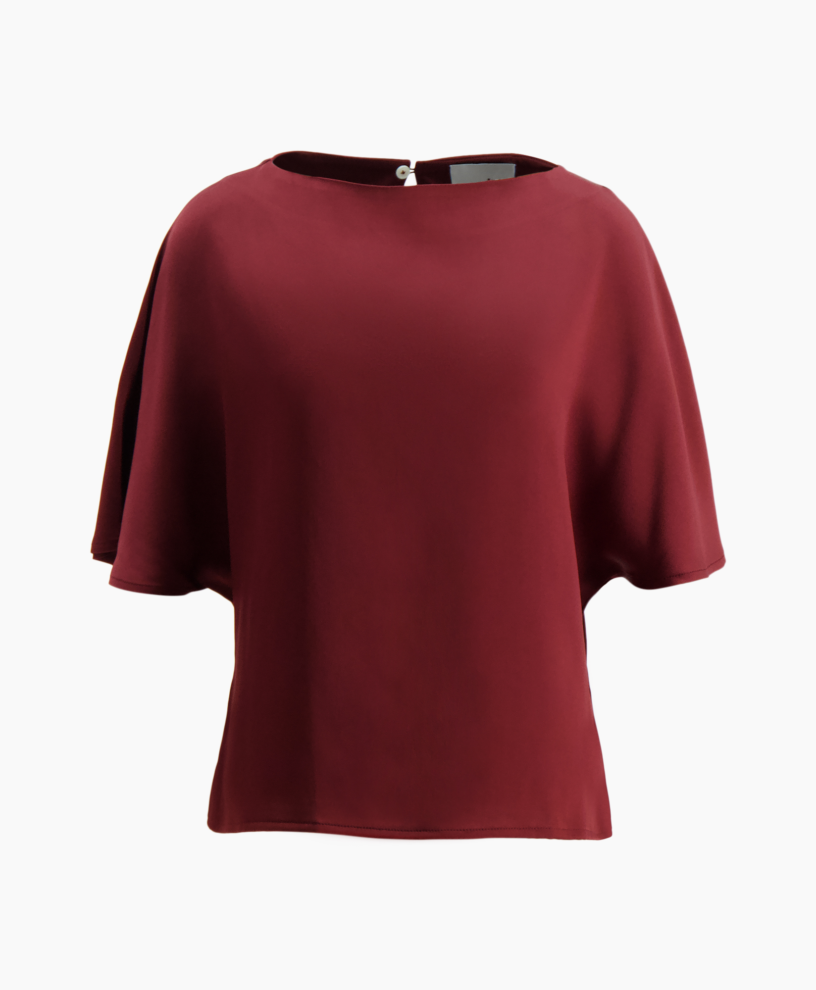 blouse, top, short sleeves, burgundy, solid color