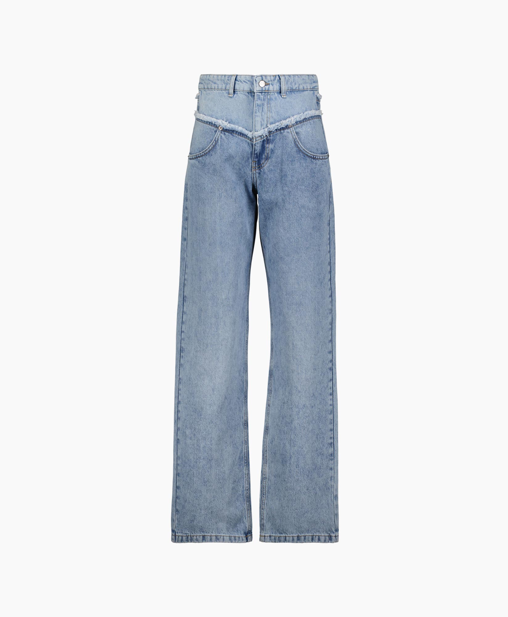 Jeans Denim Block Long Blauw