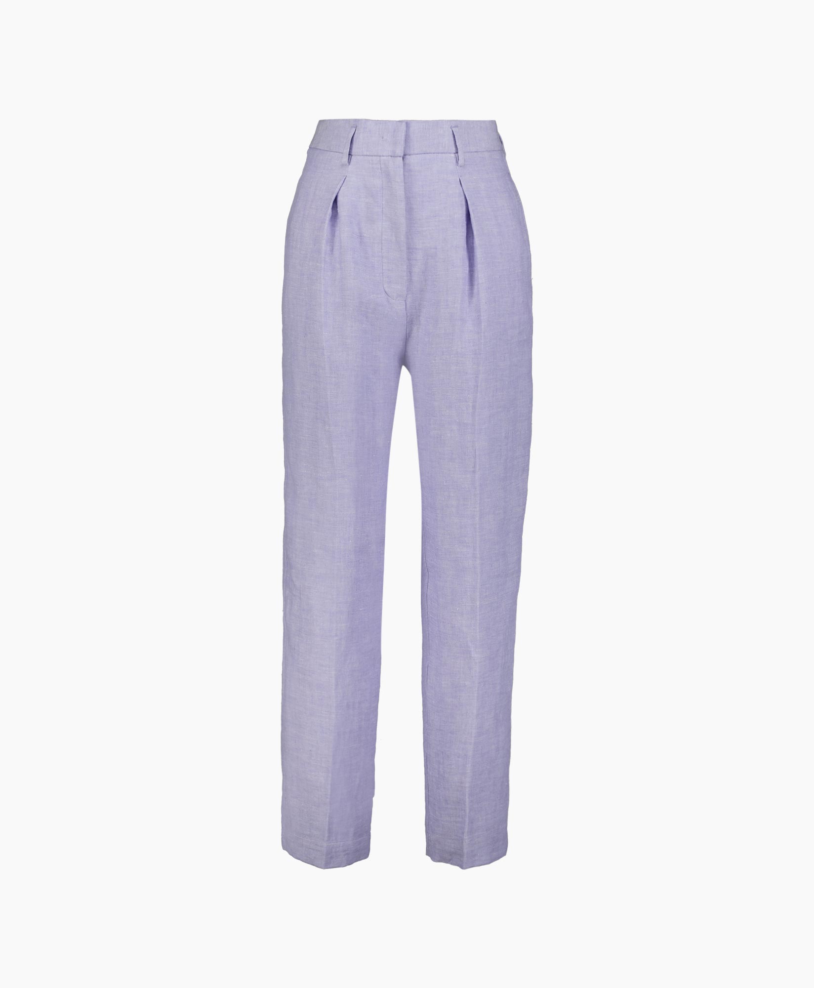 Pantalon Chic Linen Herringbone High Waist Lila