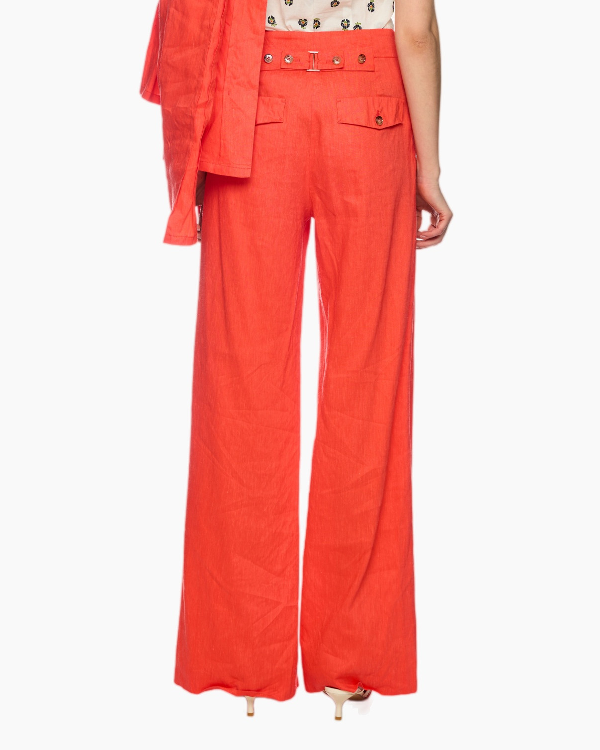 broeken, wijd uitlopend, rood, linnen, broek