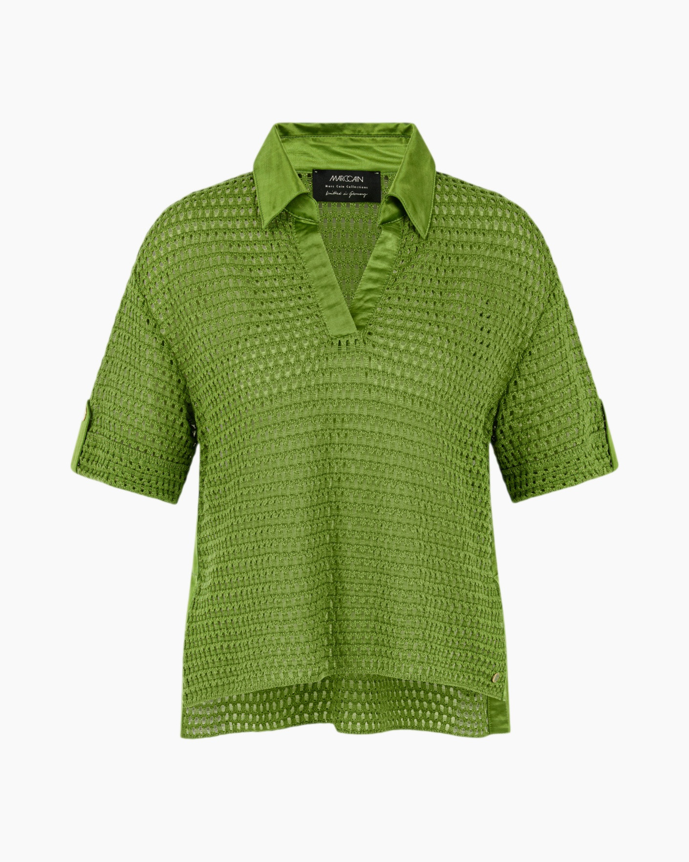 groen, brei, top, poncho, korte mouwen