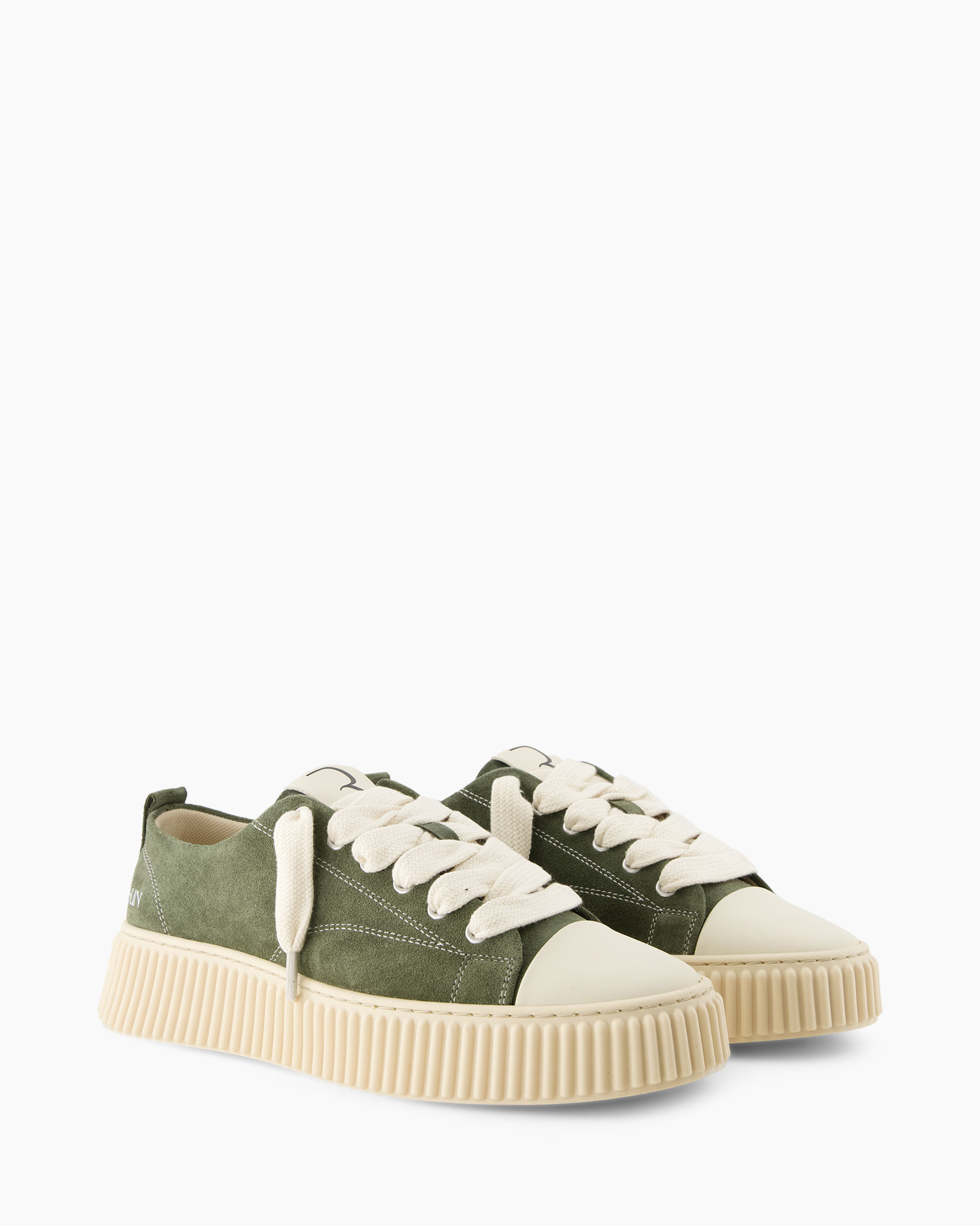 sneakers, groen, canvas, foamzool, veters