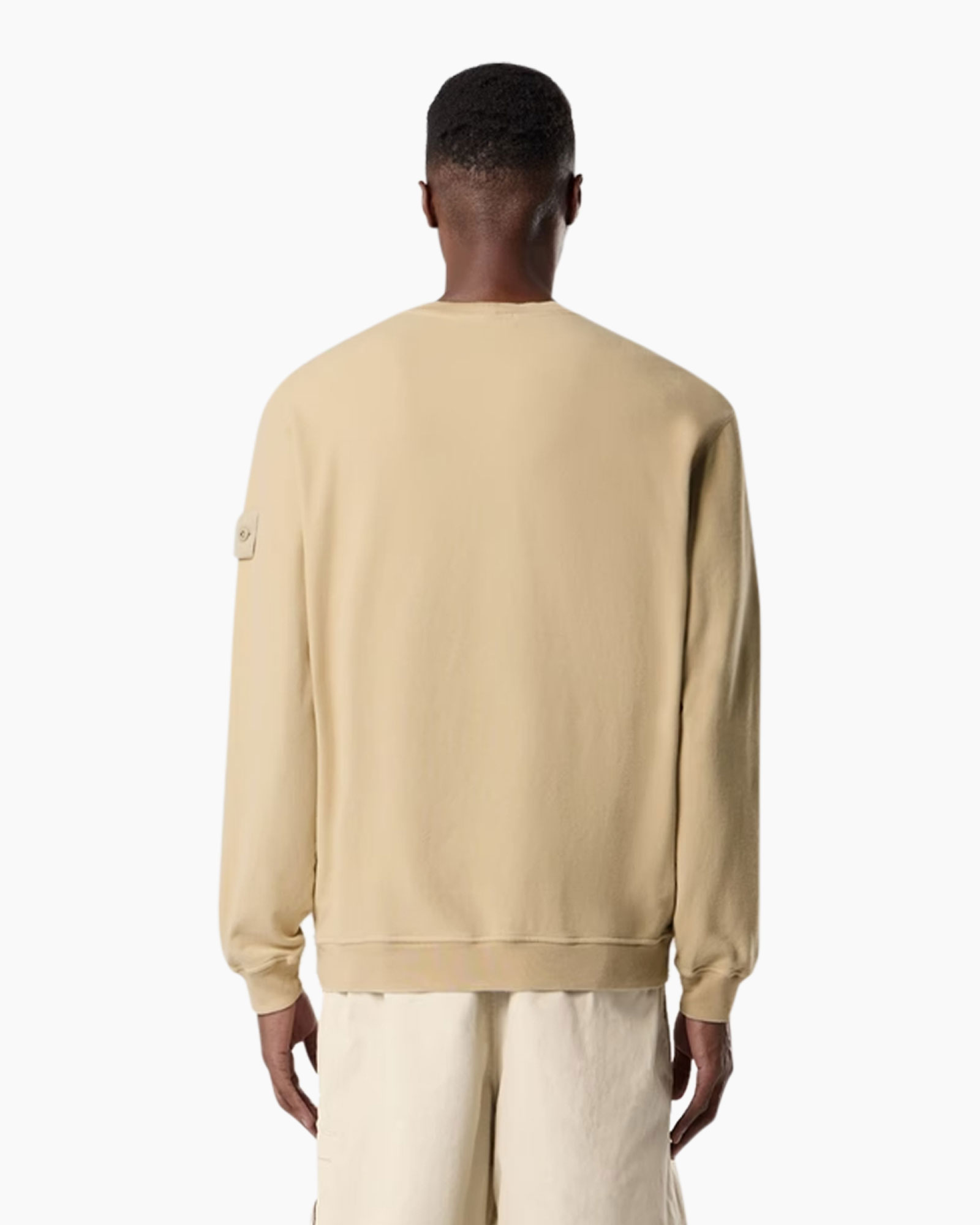 sweatshirt, beige, langer_mouw, kraagloze_nek?, mouw_patch_cargo