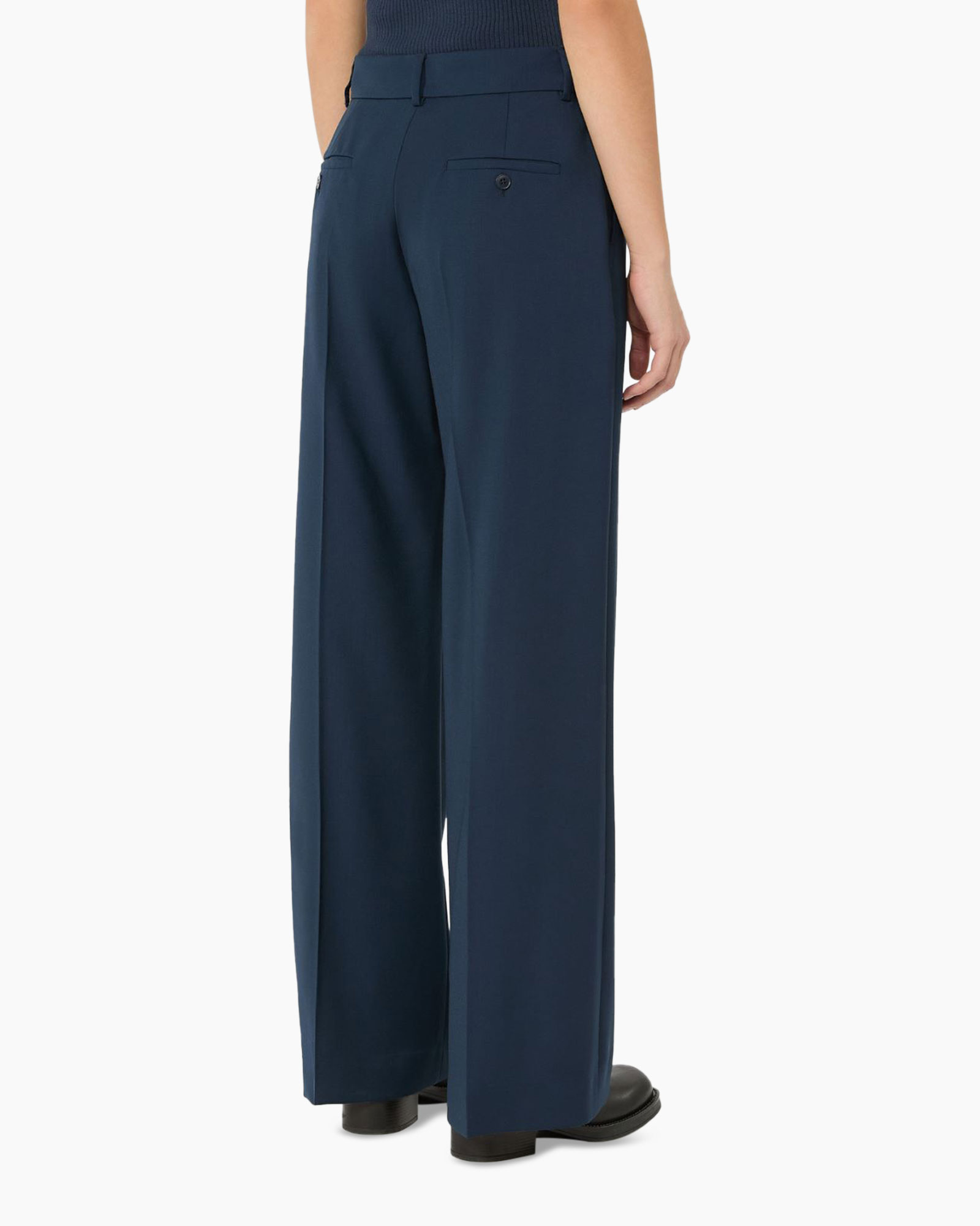 broek, wijd uitlopend, marineblauw, formeel, broek