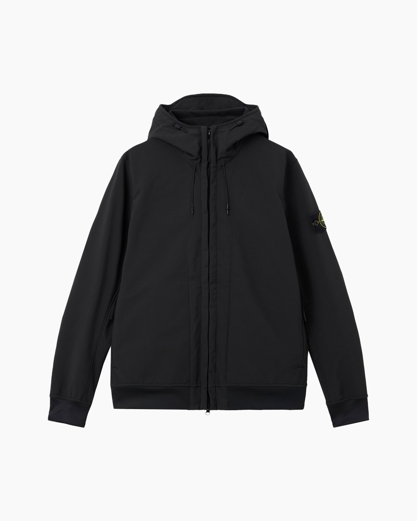 hoodie, gewatteerde jas, zwart, ritssluiting, zak