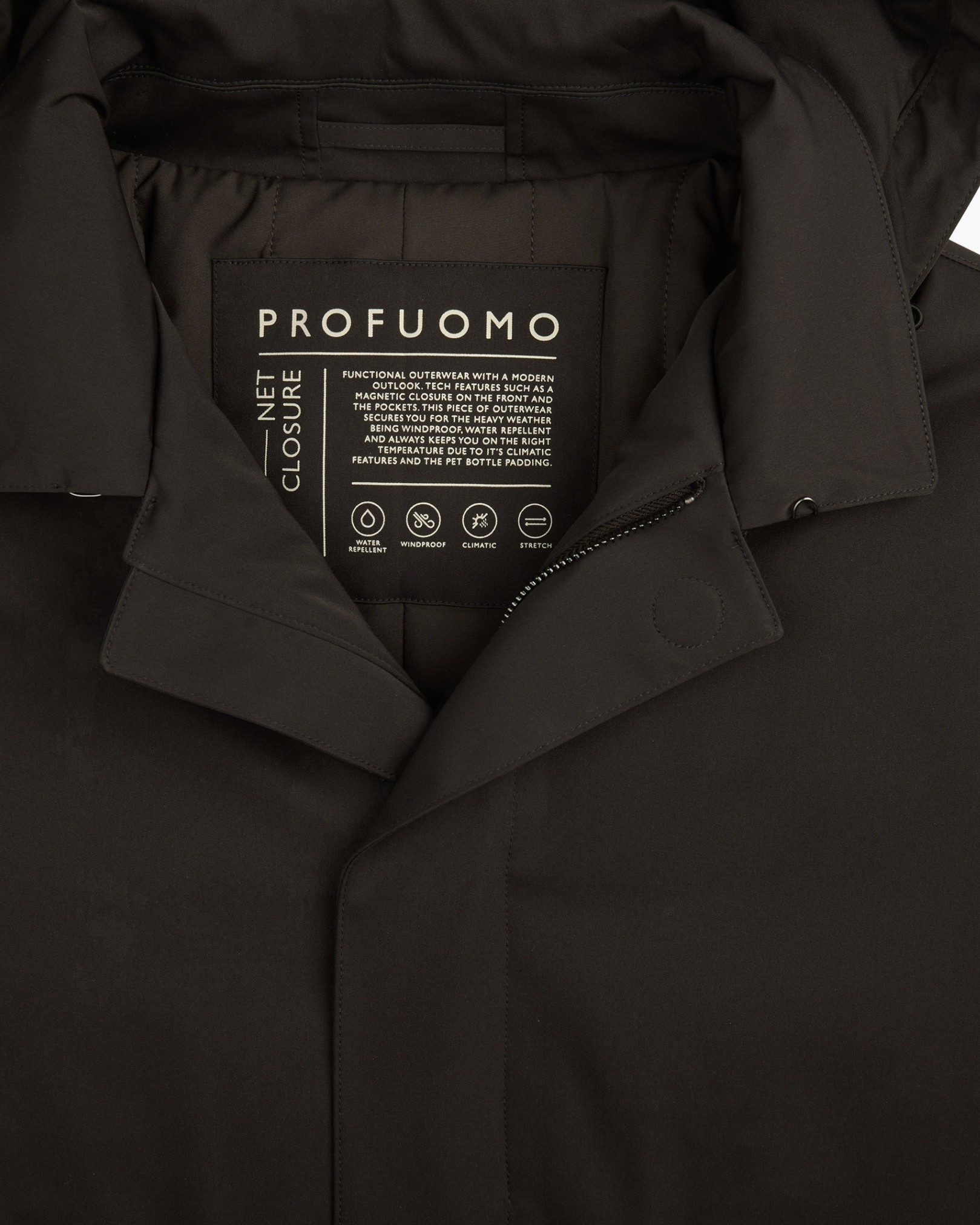 parka, dop, zwart, jas, waterdicht