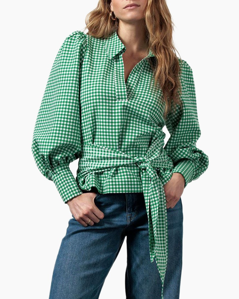 Blouse Femke Check Blouse Groen
