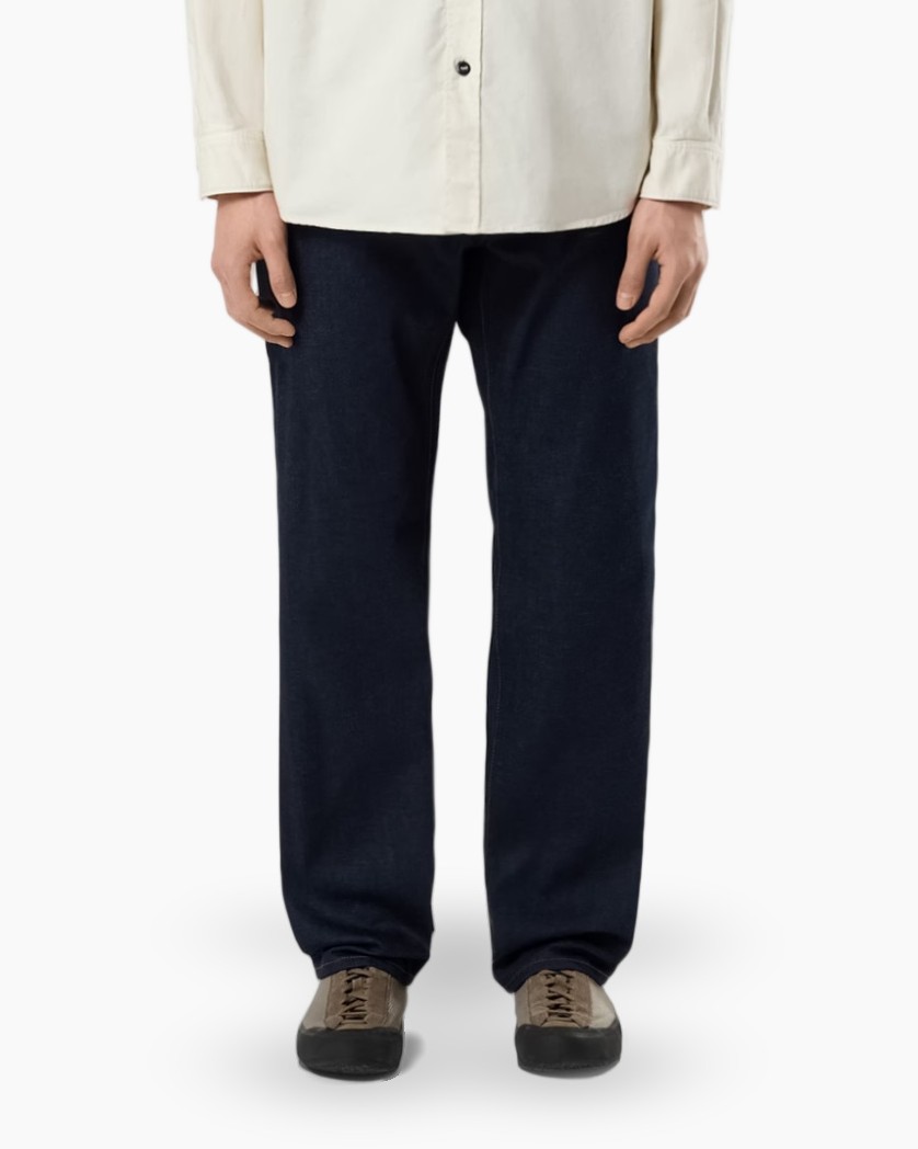 broek, broek/）, denim, donker, volledige lengte