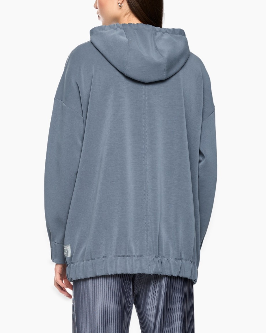 hoodie, rits, blauw, overSized, zak